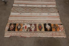 Vintage Moroccan Zemmour Flat-Weave Rug - Earth tones, Cream, Brown