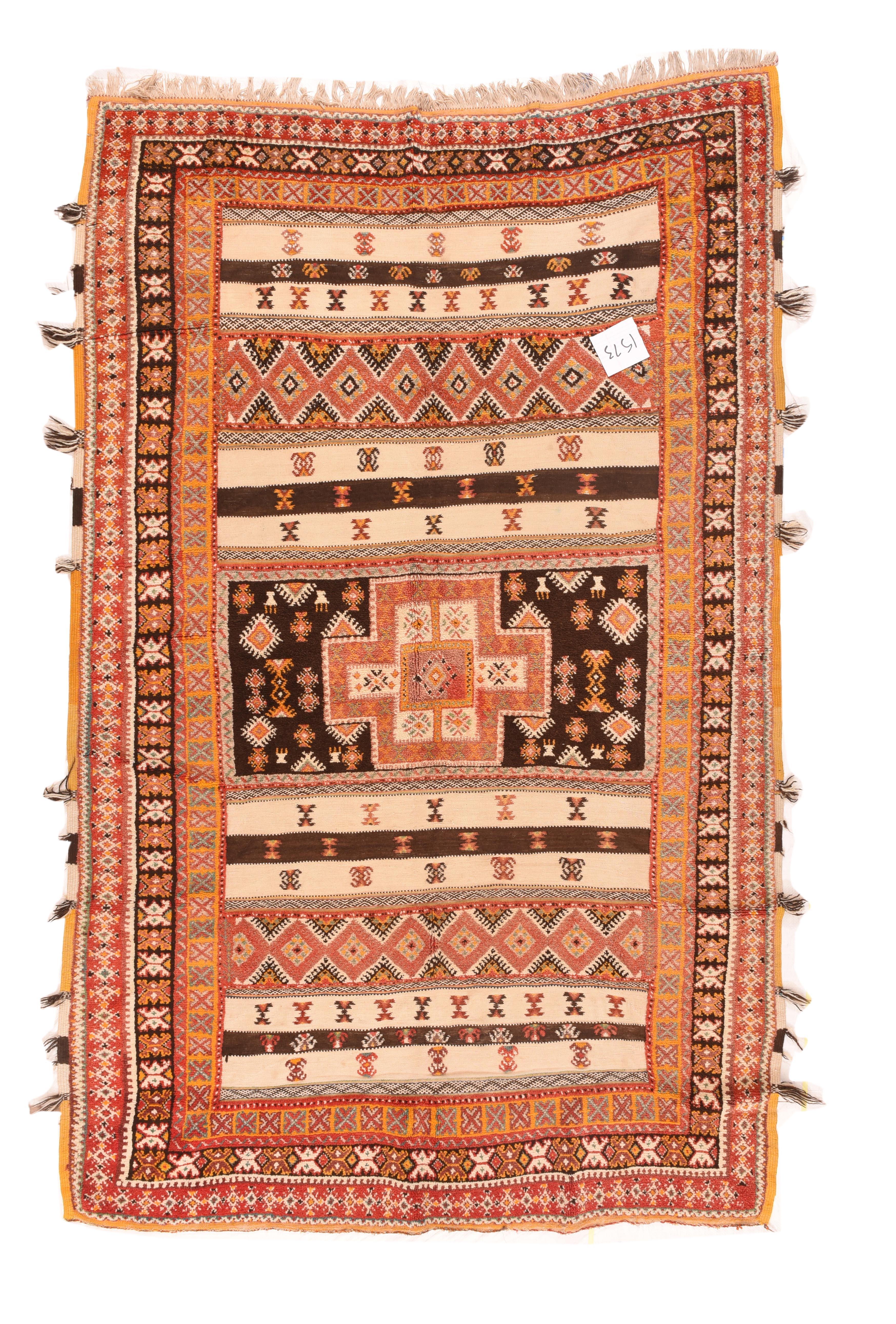 Marocain Tapis marocain vintage 5'3'' x 8'3'' en vente