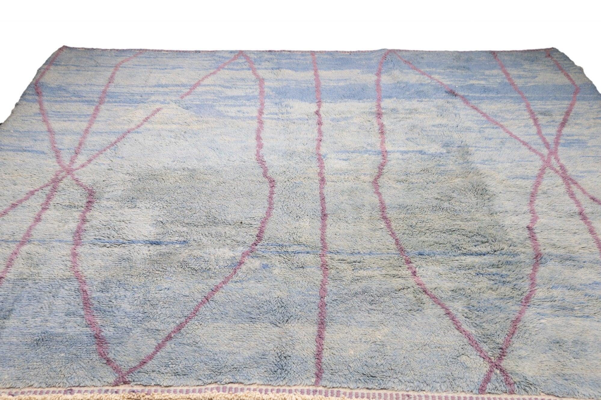 Wool Vintage Morrocan Rug 8'4'' x 8'4'' For Sale