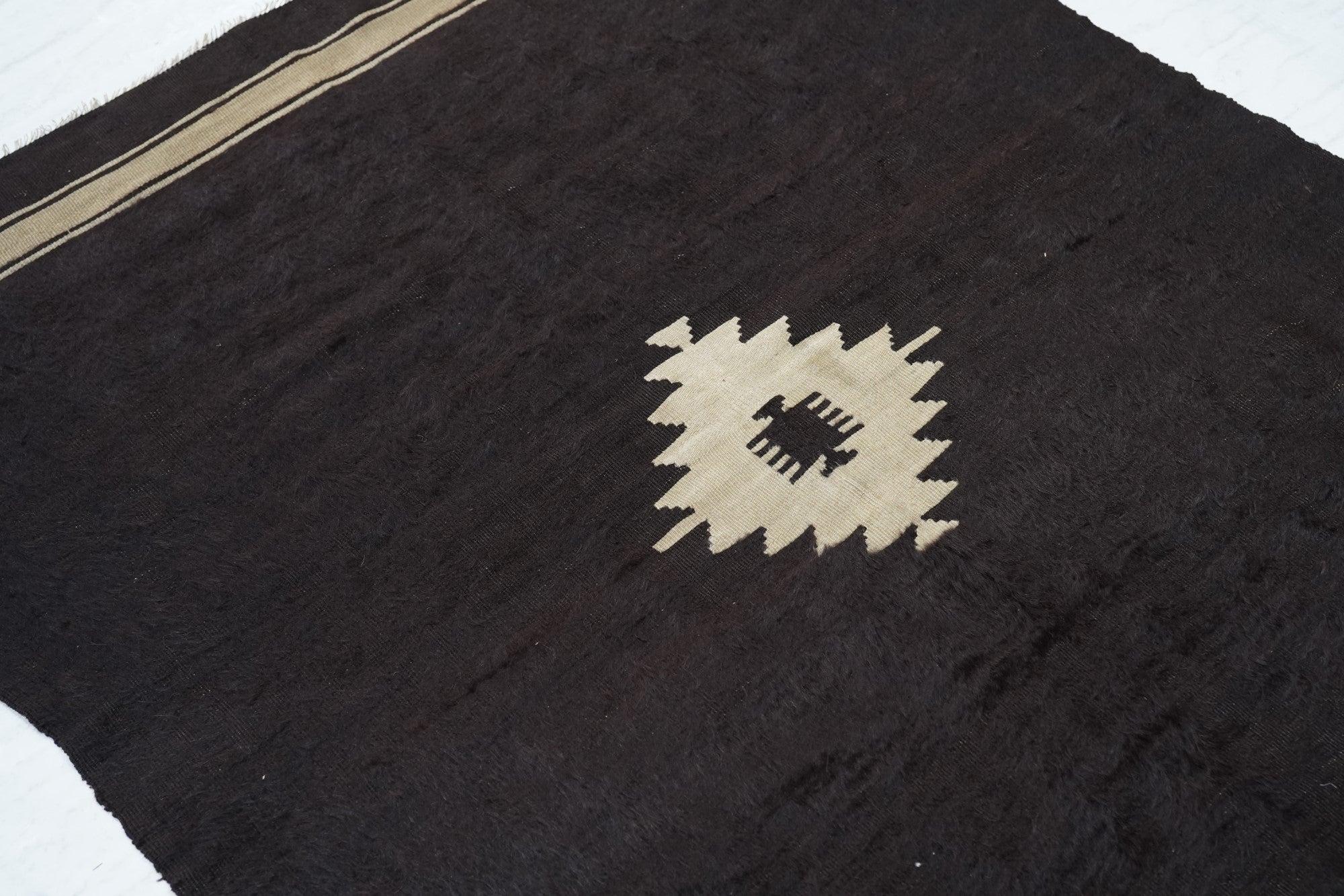 Cowhide Vintage Morroco Kilim Rug 4'5'' x 5'4'' For Sale