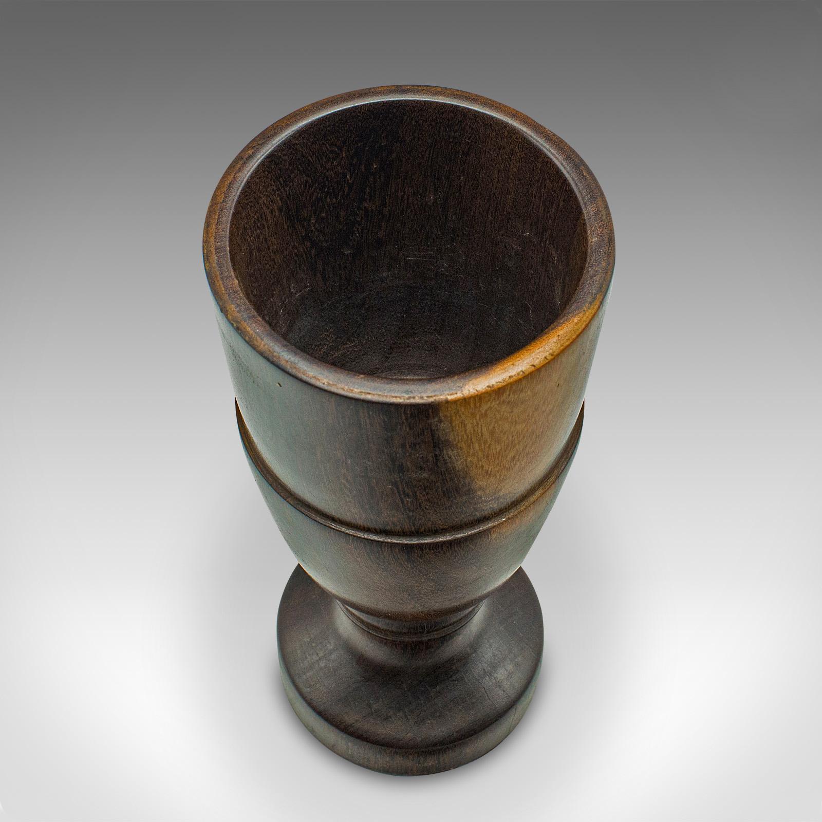 Vintage Mortar And Pestle, English, Turned Walnut, Apothecary, Kitchen, C.1970 For Sale 4