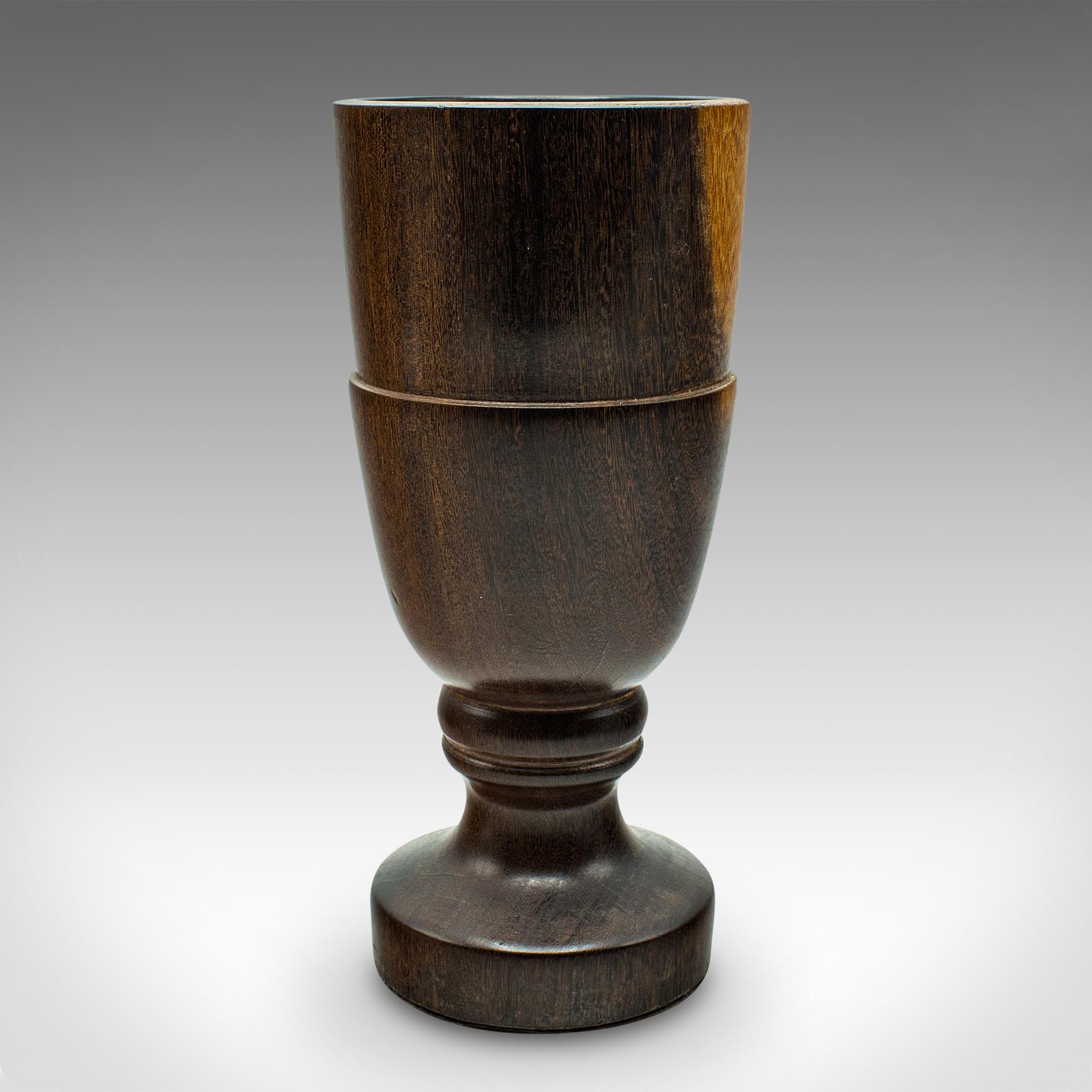 British Vintage Mortar And Pestle, English, Turned Walnut, Apothecary, Kitchen, C.1970 For Sale