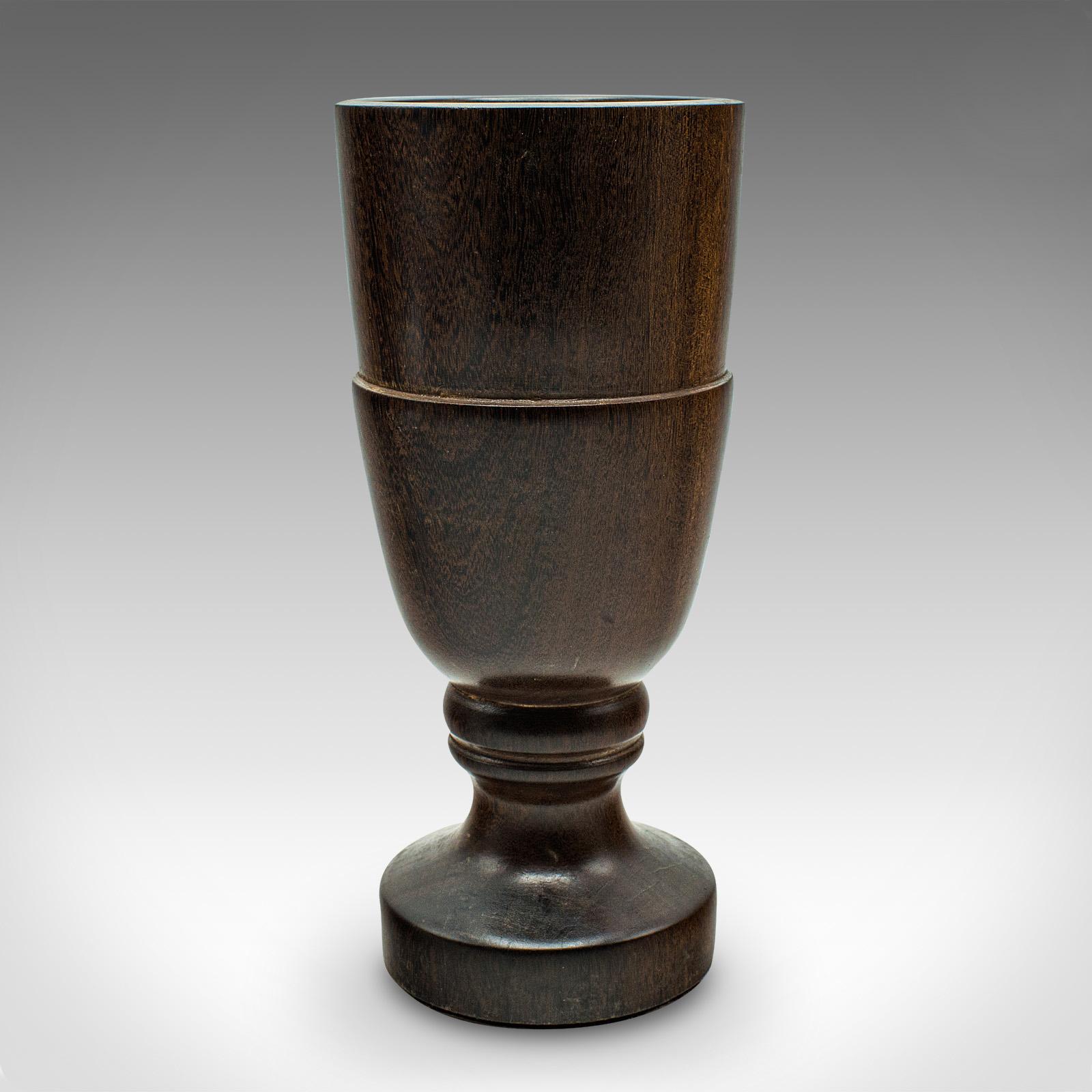 Vintage Mortar And Pestle, English, Turned Walnut, Apothecary, Kitchen, C.1970 In Good Condition For Sale In Hele, Devon, GB