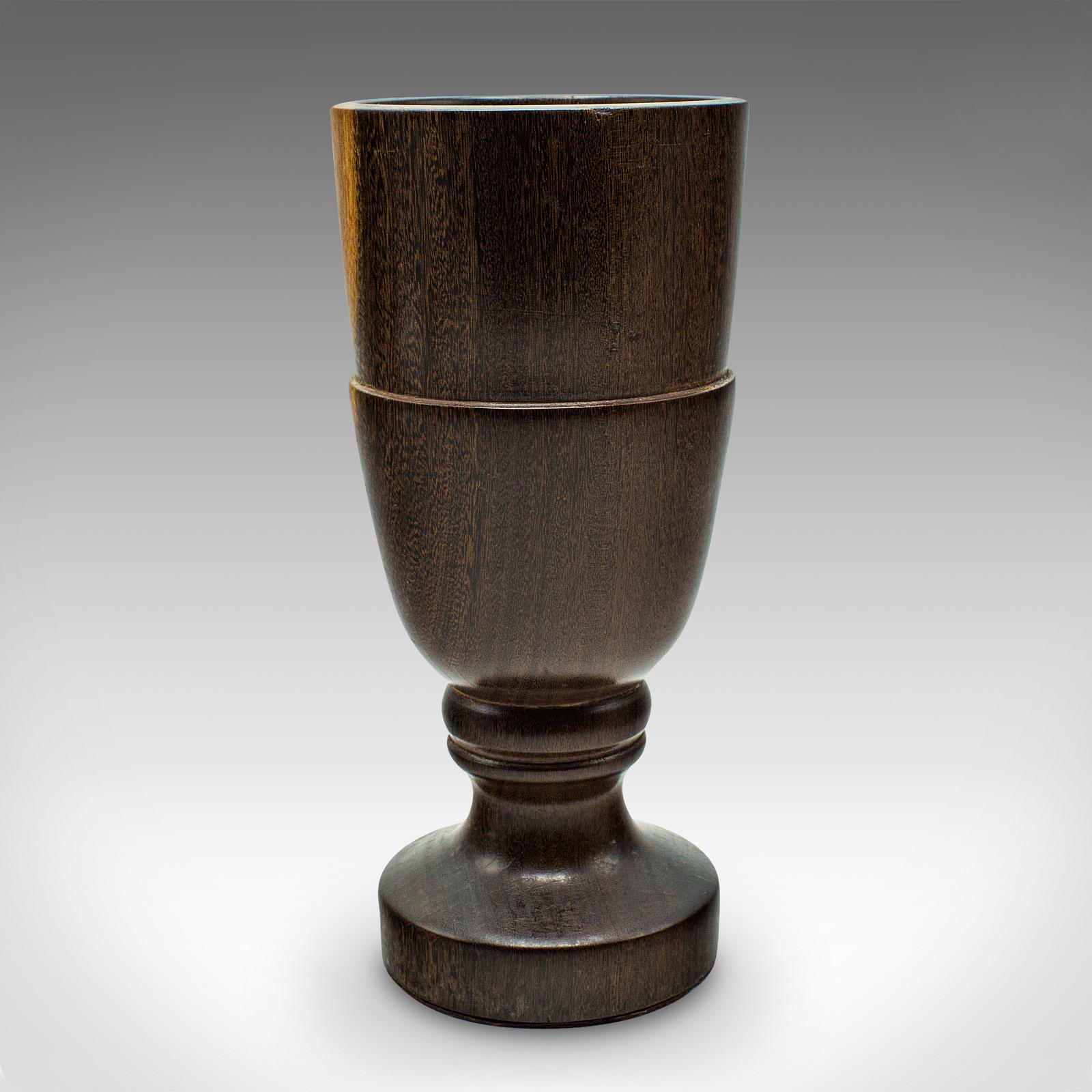 20th Century Vintage Mortar And Pestle, English, Turned Walnut, Apothecary, Kitchen, C.1970 For Sale