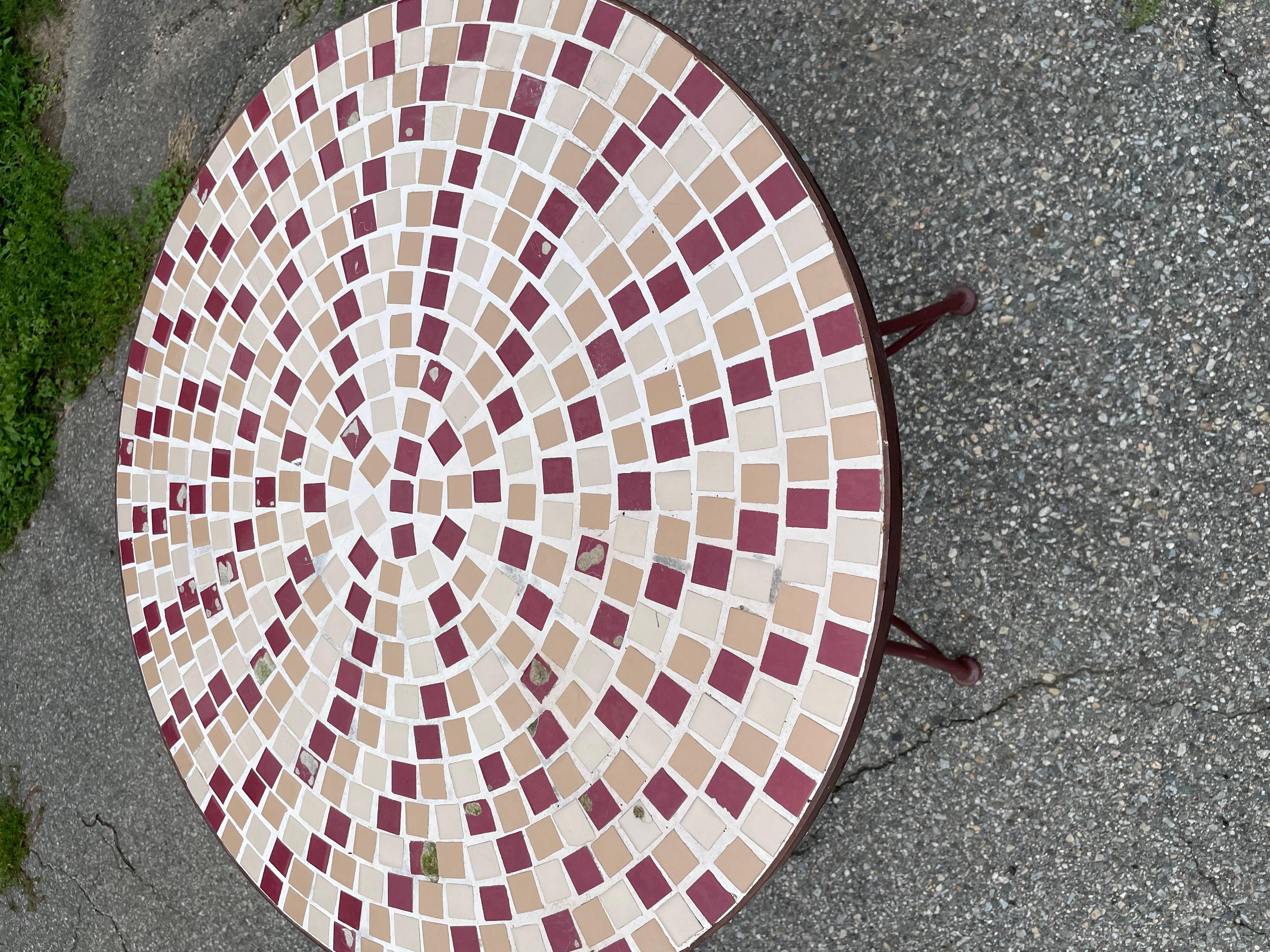 Vintage Mosaik ein Kachel Top Tisch im Angebot 4