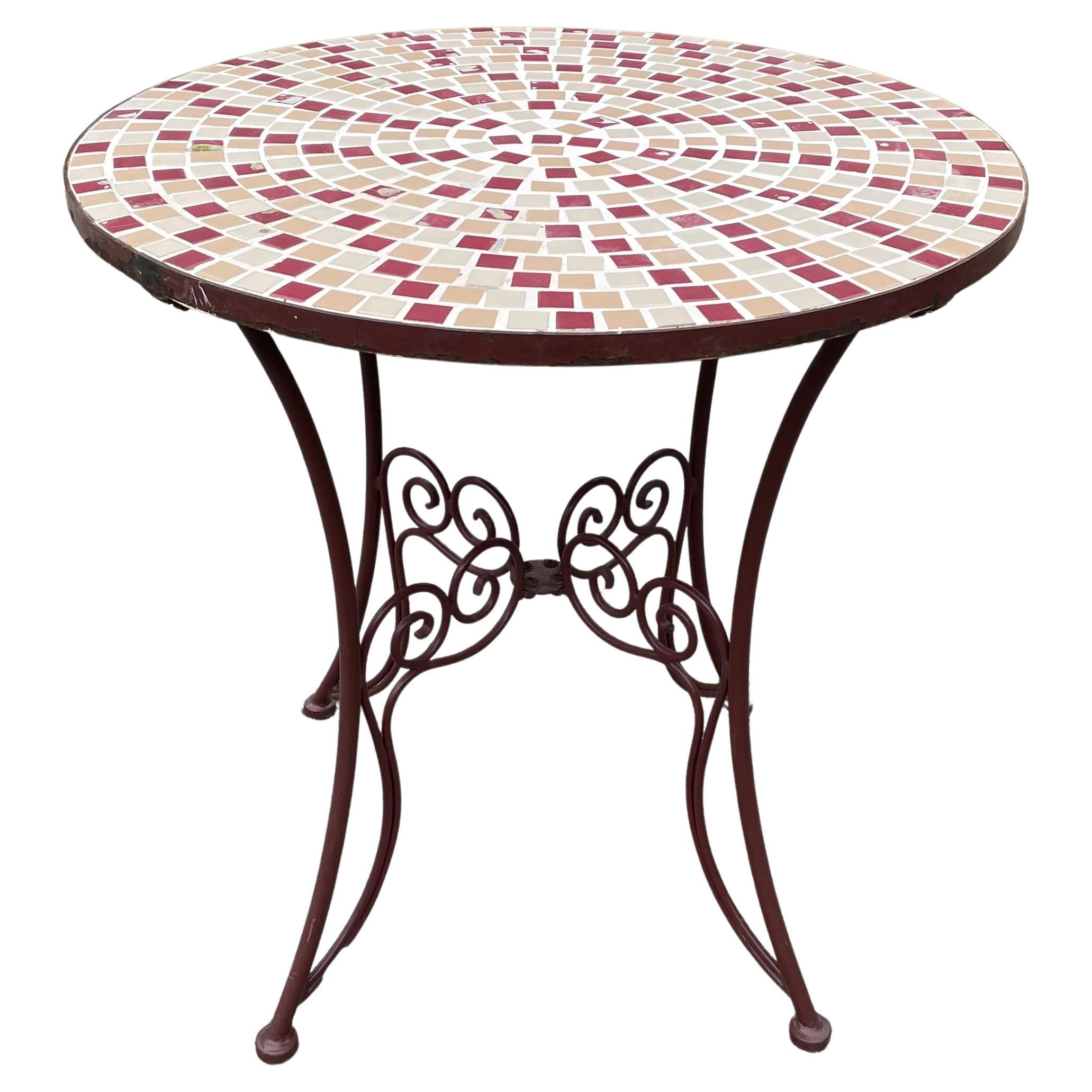 Vintage Mosaik ein Kachel Top Tisch im Angebot