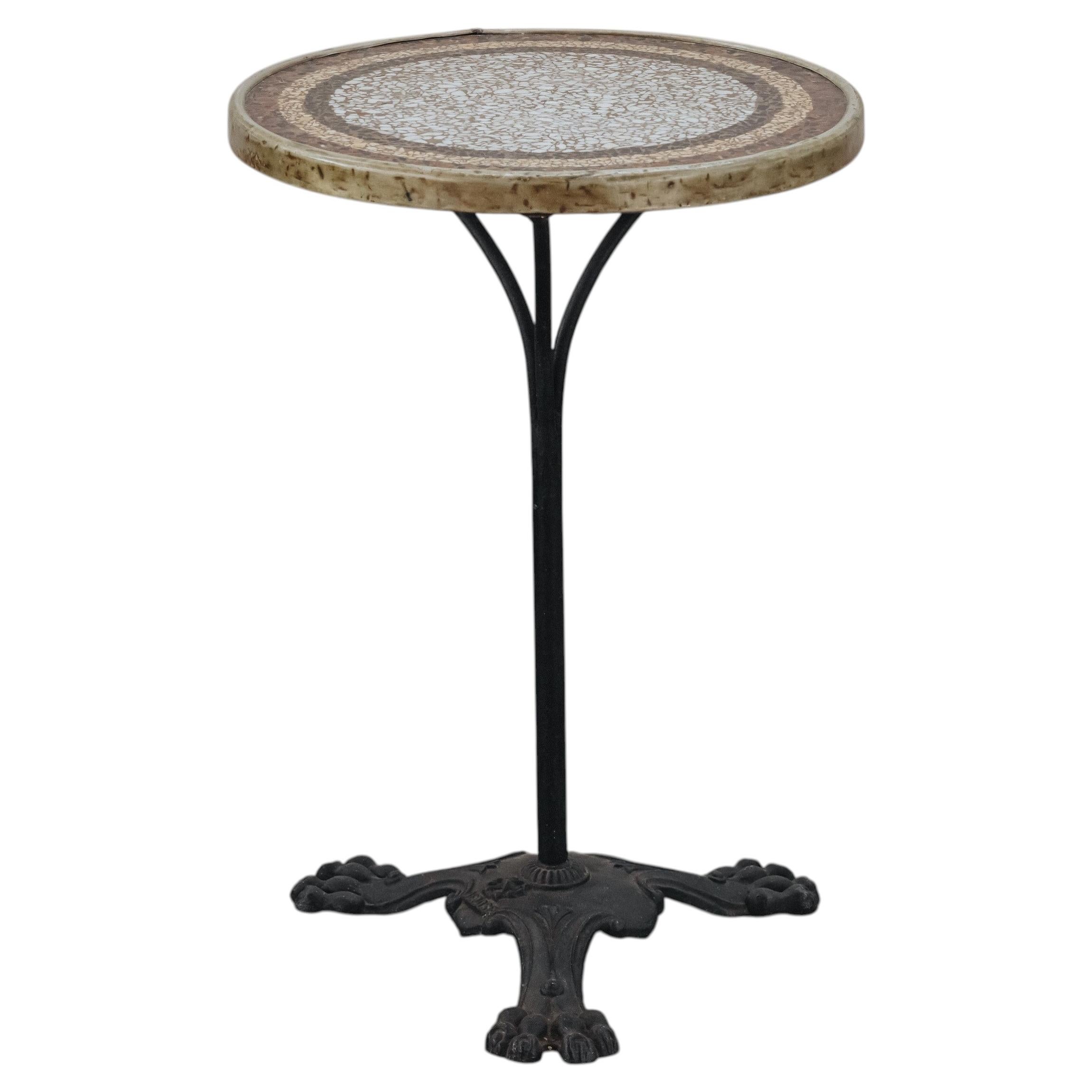 Vintage Mosaic Bistro Table From France, Circa 1960