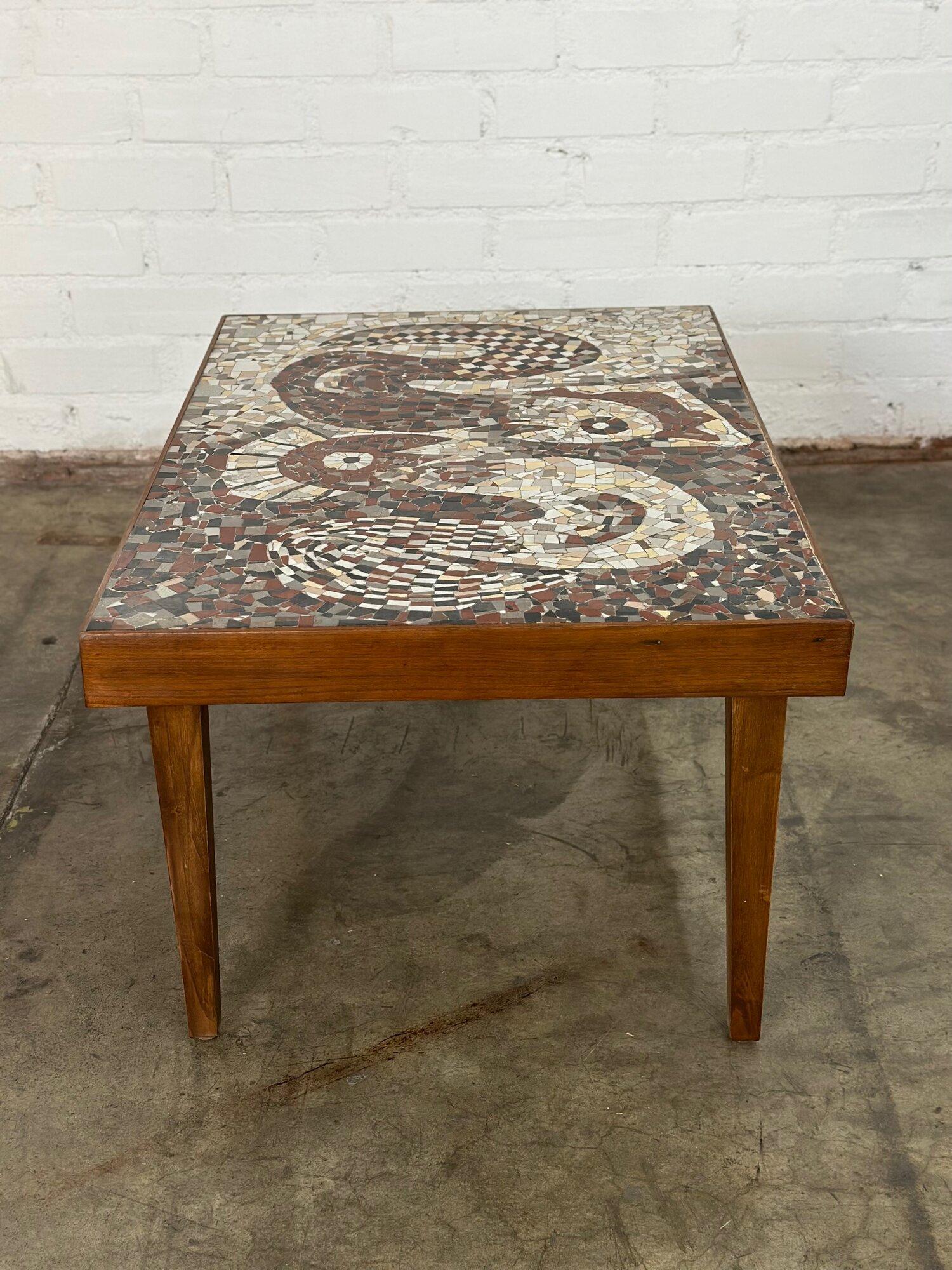 Vintage mosaic coffee table For Sale 4