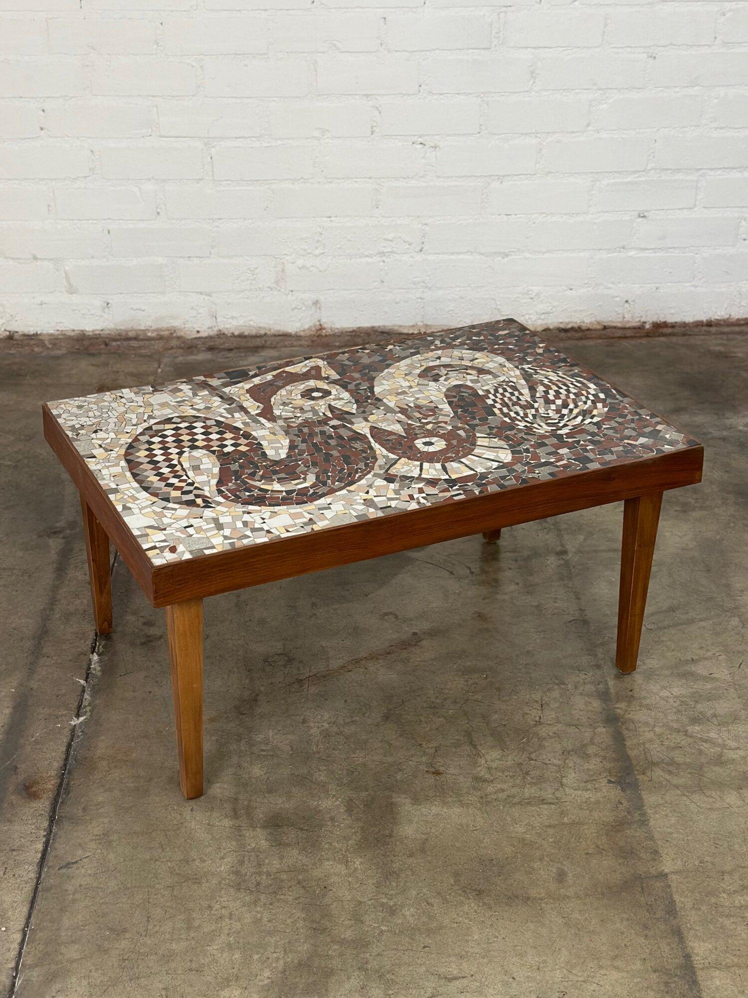 Vintage mosaic coffee table For Sale 5