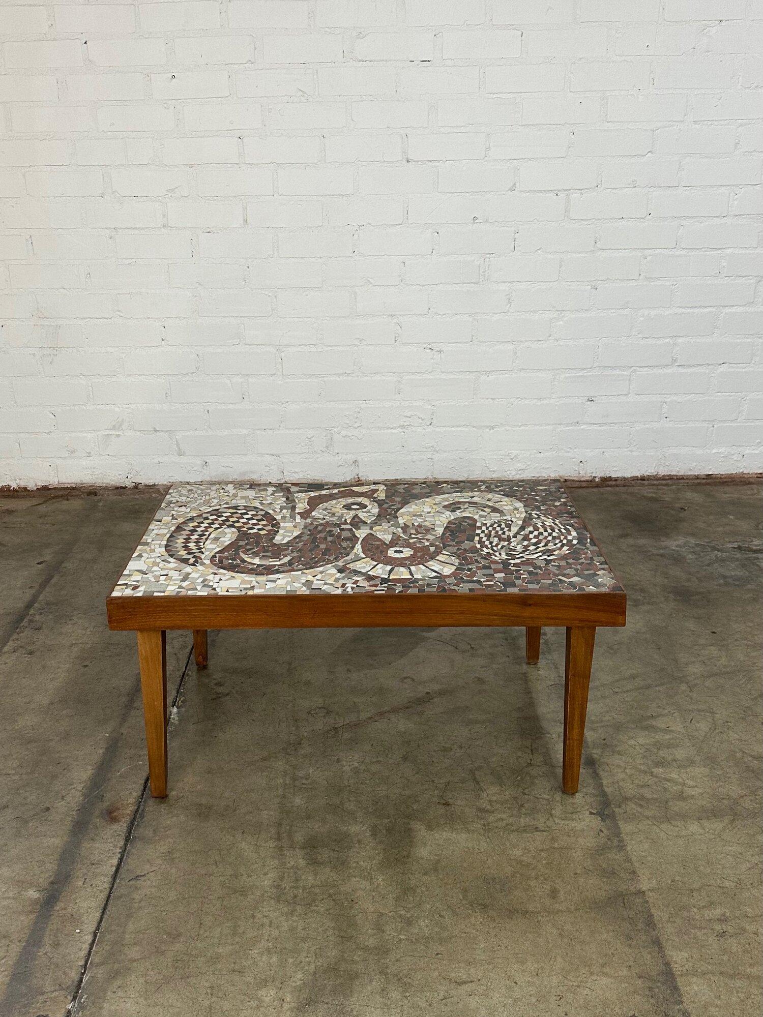 Vintage mosaic coffee table For Sale 6