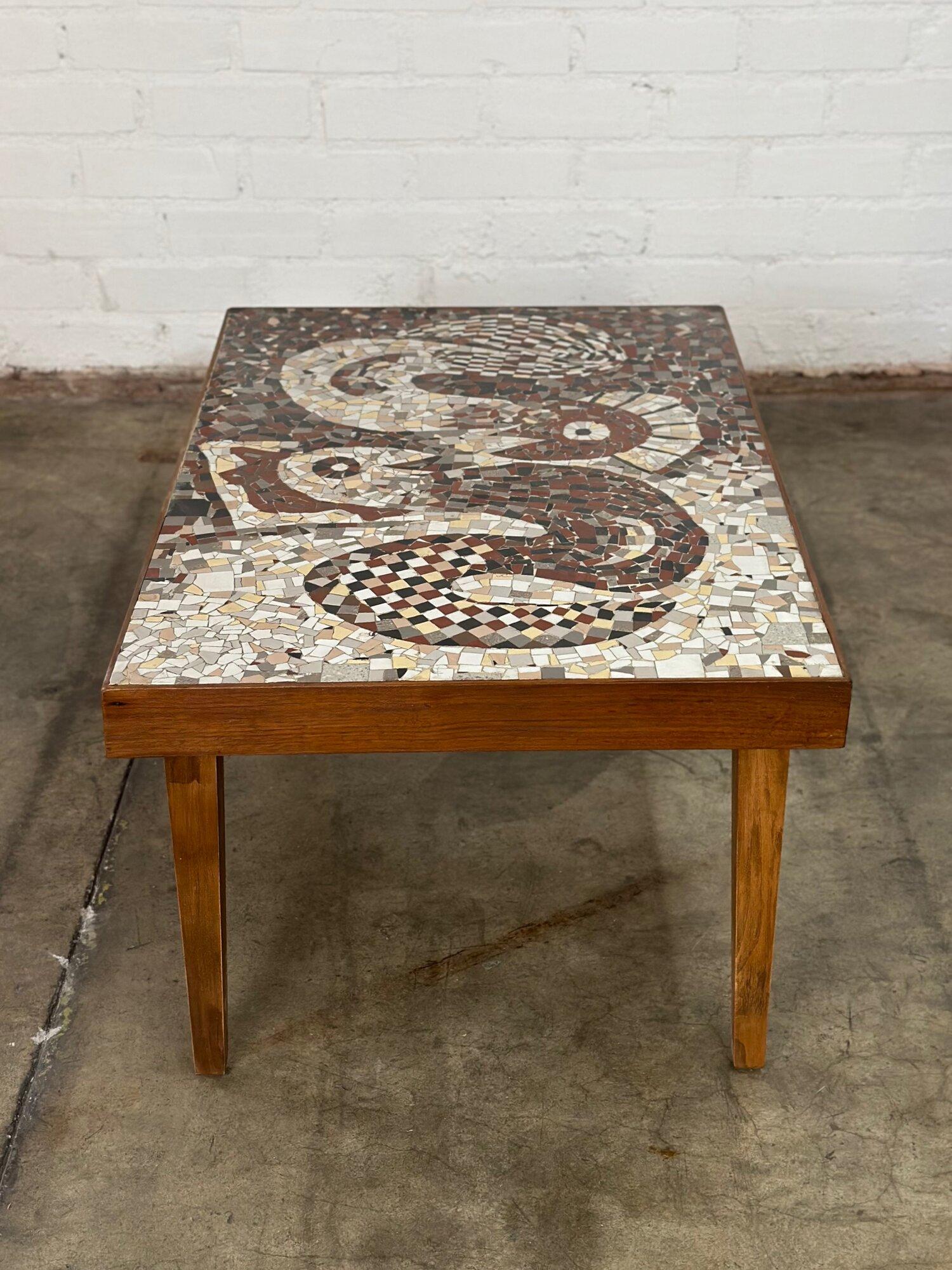 Mid-20th Century Vintage mosaic coffee table For Sale