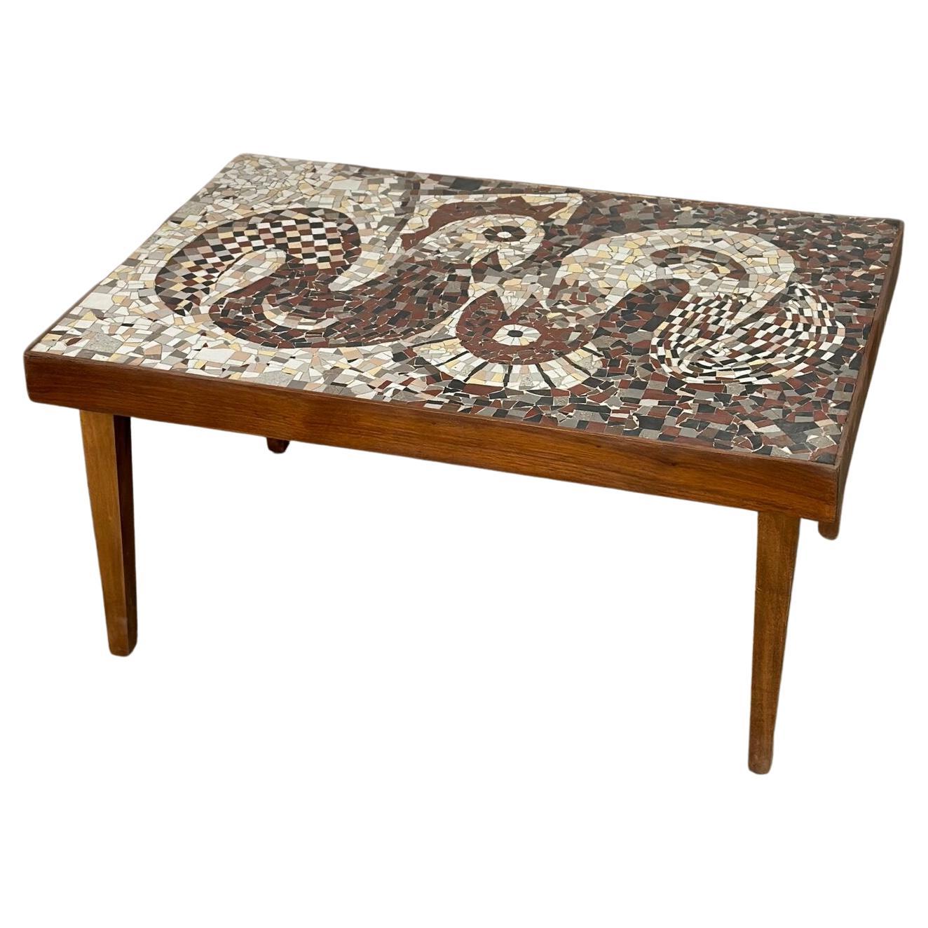 Vintage mosaic coffee table For Sale