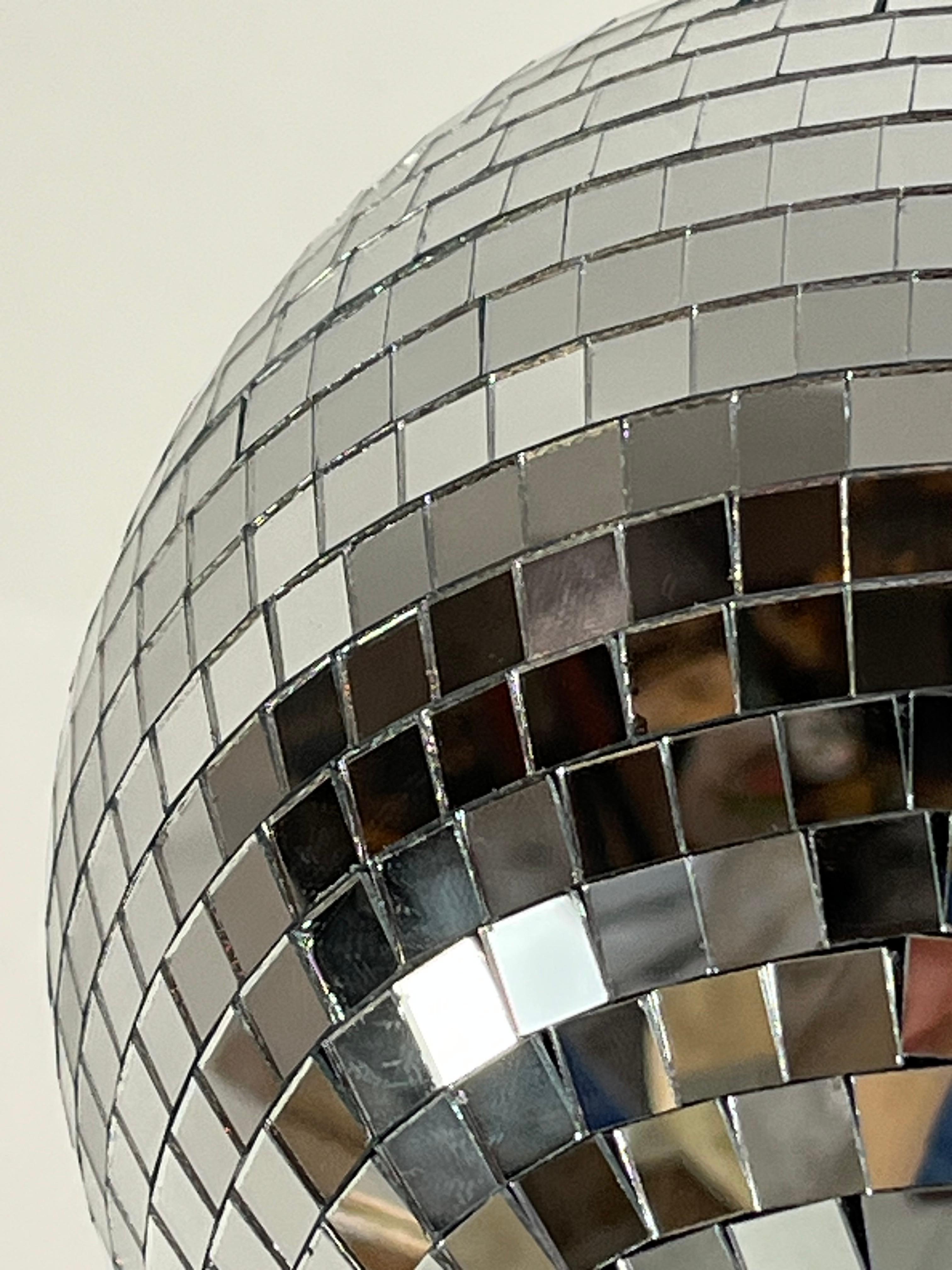 Italian Vintage Mosaic Glass Disco Ball With Rotor 1980s cm 20 For Sale