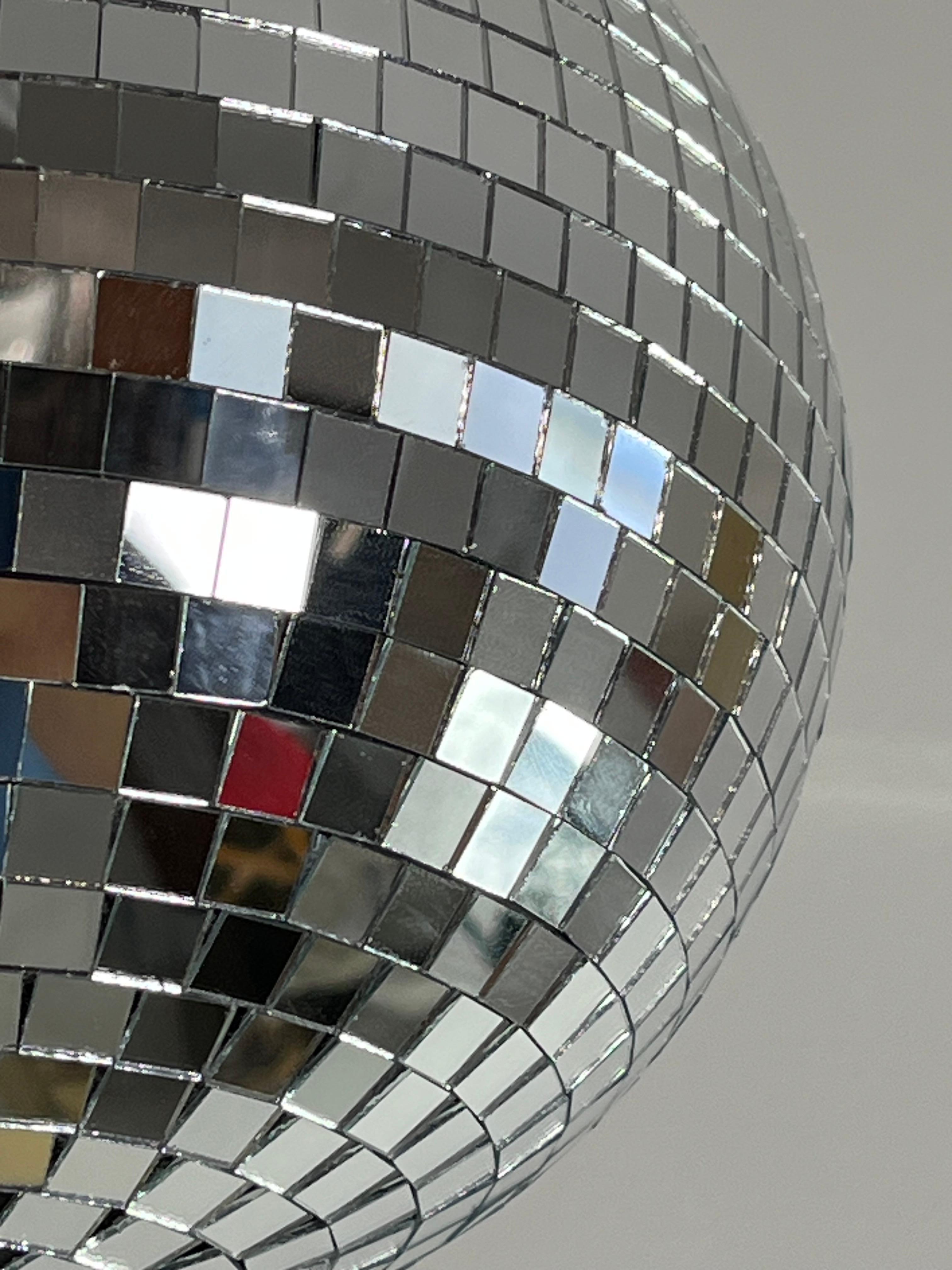 Vintage Mosaic Glass Disco Ball With Rotor 1980s cm 20 In Good Condition For Sale In Palermo, IT