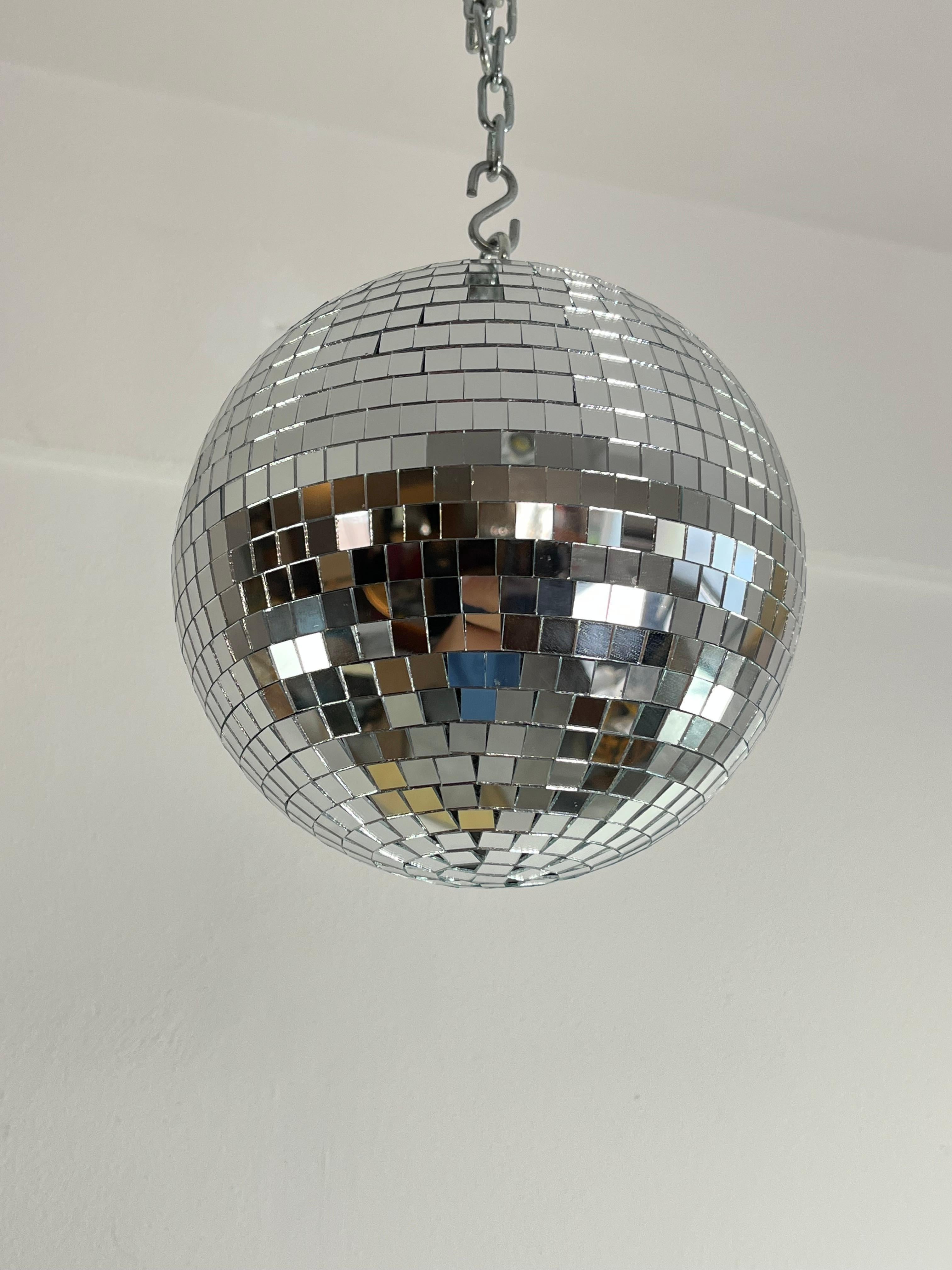 Vintage Mosaic Glass Disco Ball With Rotor 1980s cm 20 For Sale 1