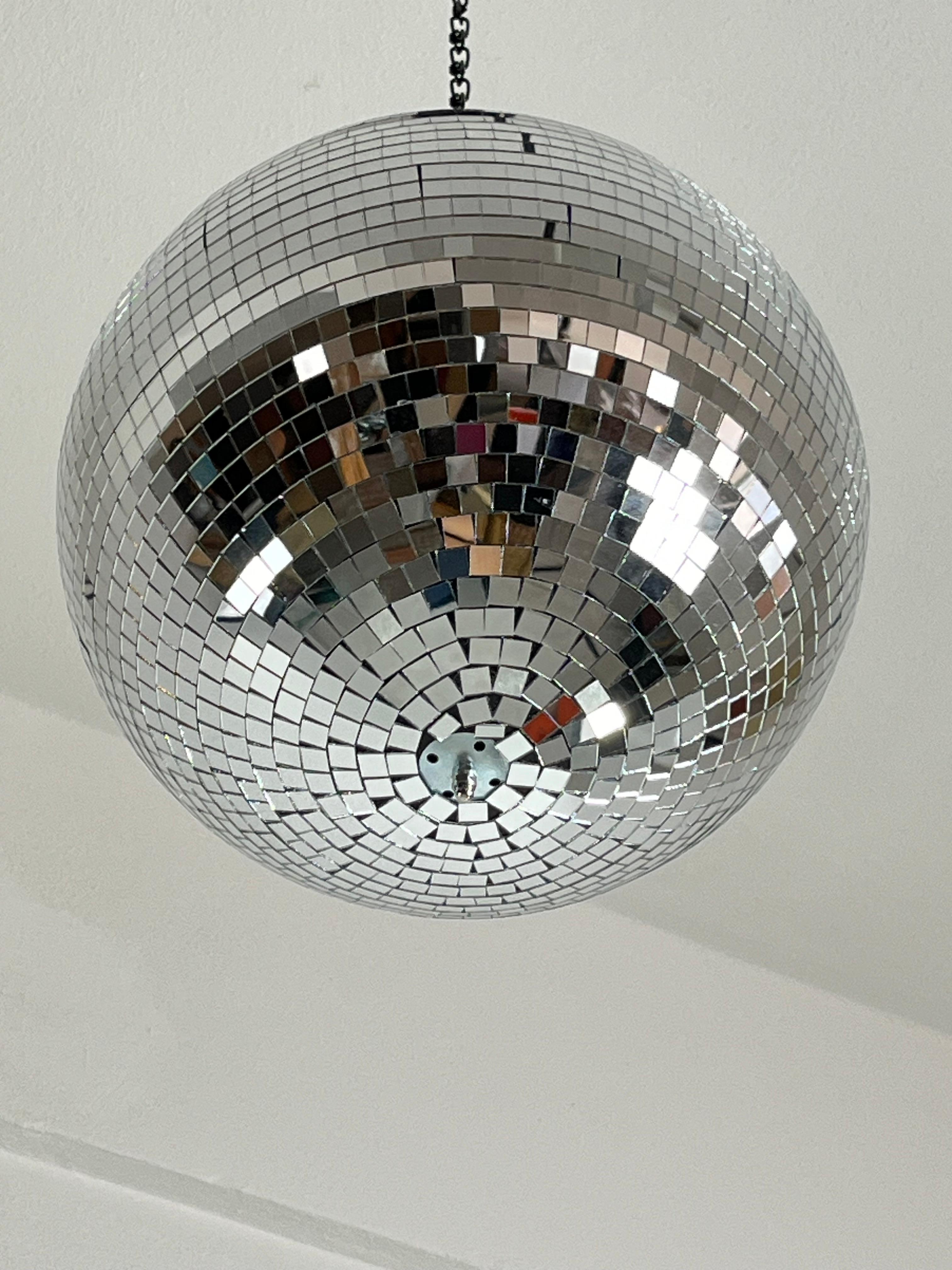 Vintage Mosaic Glass Disco Ball With Rotor 1980s In Excellent Condition For Sale In Palermo, IT