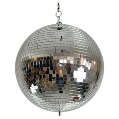 Vintage Mosaic Glass Disco Ball With Rotor 1980s