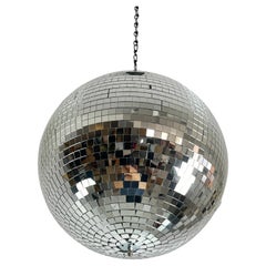Vintage Mosaic Glass Disco Ball With Rotor 1980s
