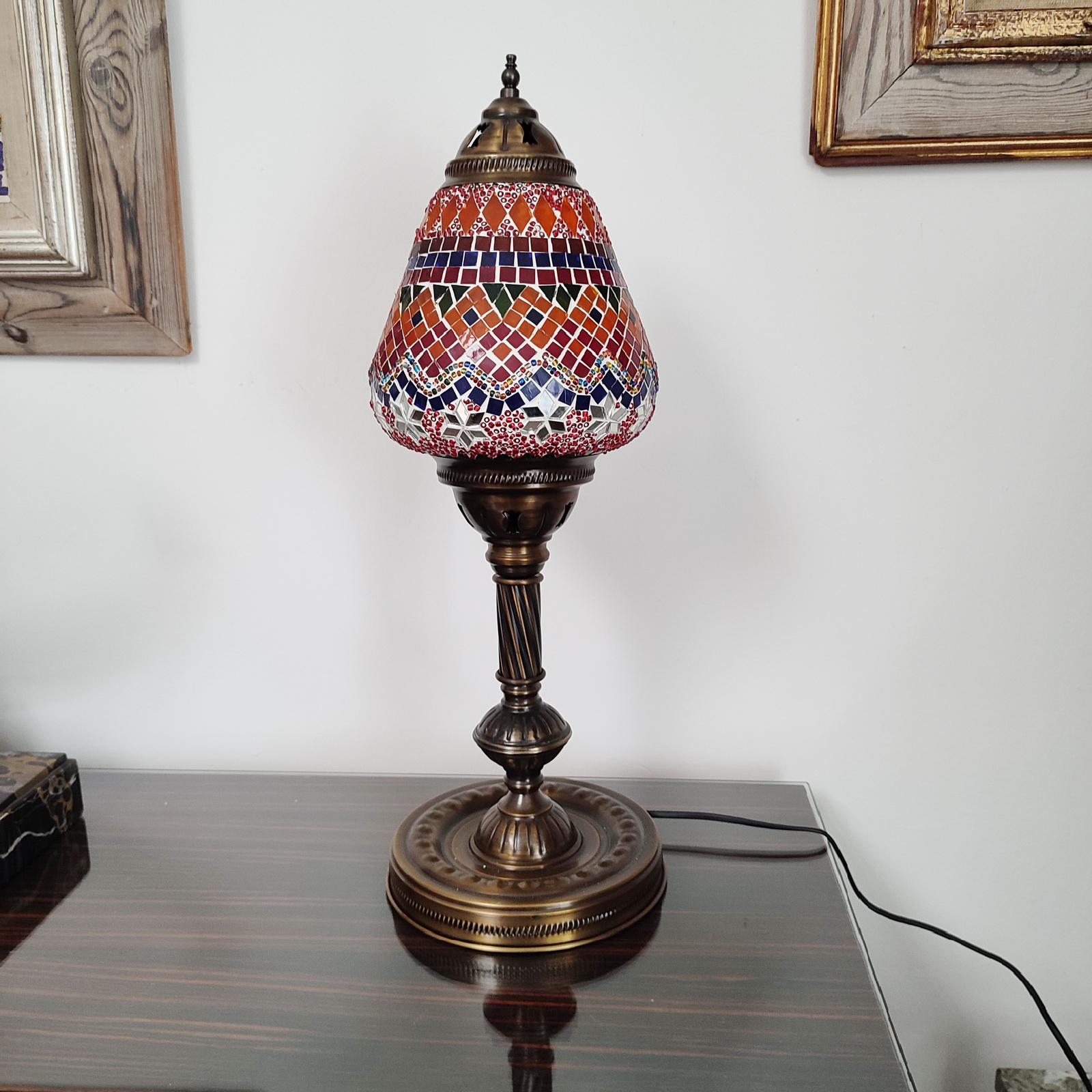 Vintage Mosaic Morocco Table Lamp In Good Condition For Sale In Bochum, NRW