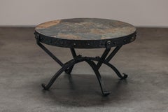 Vintage Mosaic Stone and Cast Iron Coffee Table From France, Circa 1950