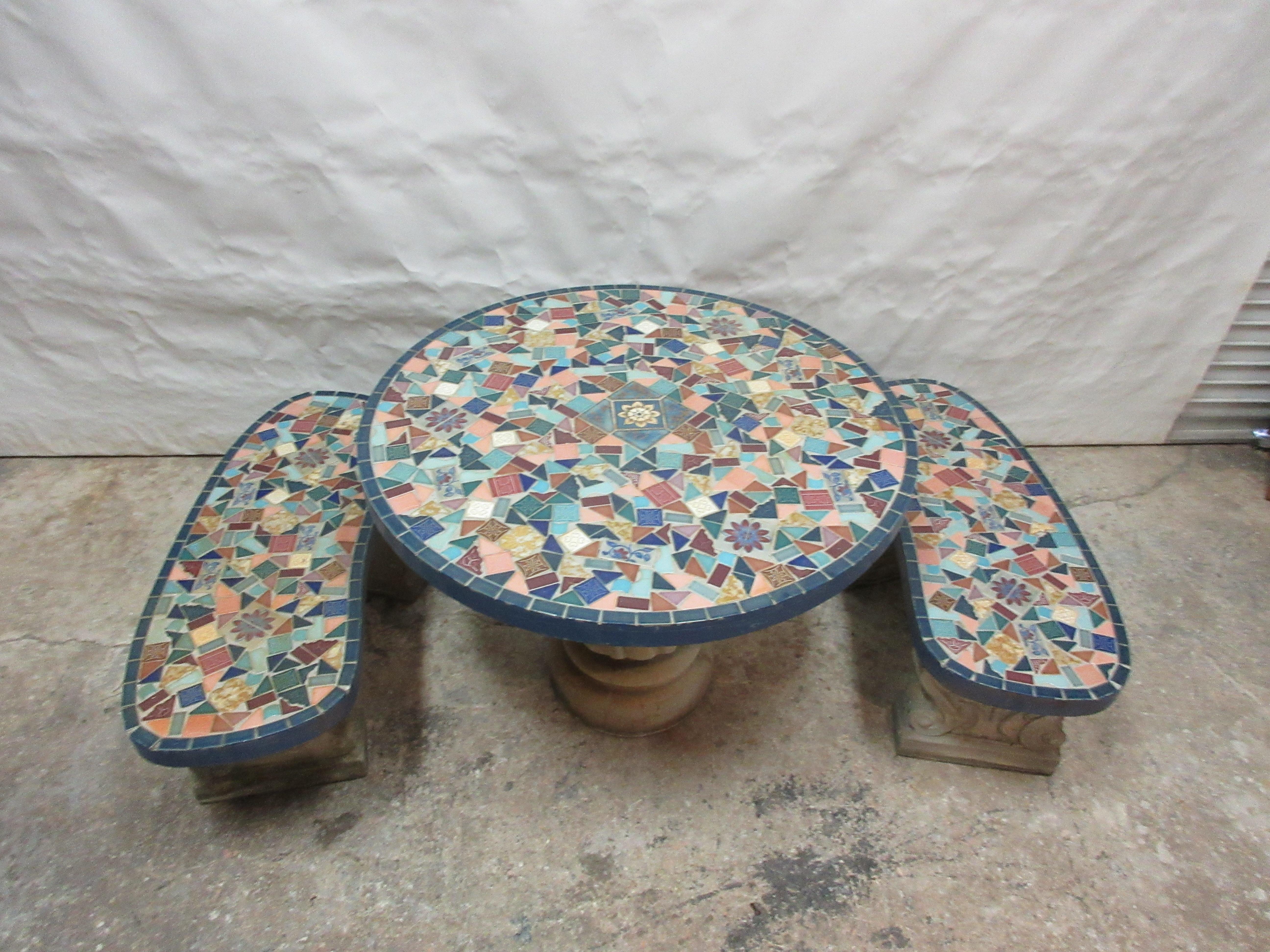 mosaic tile bench
