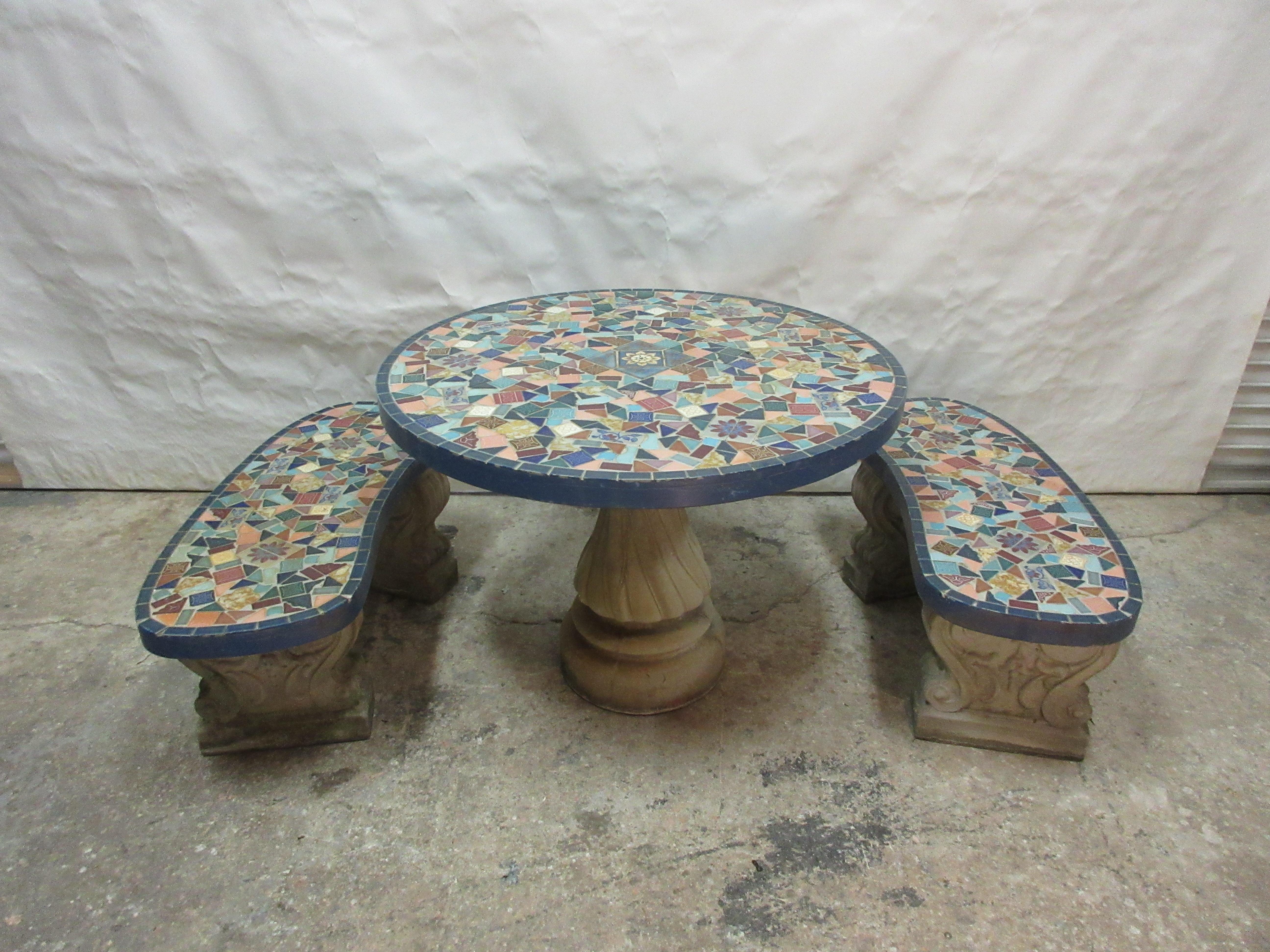 vintage mosaic table