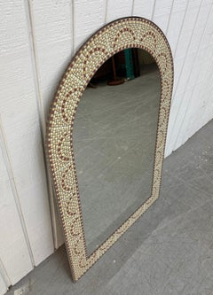 Espejo de pared redondeado con mosaico vintage