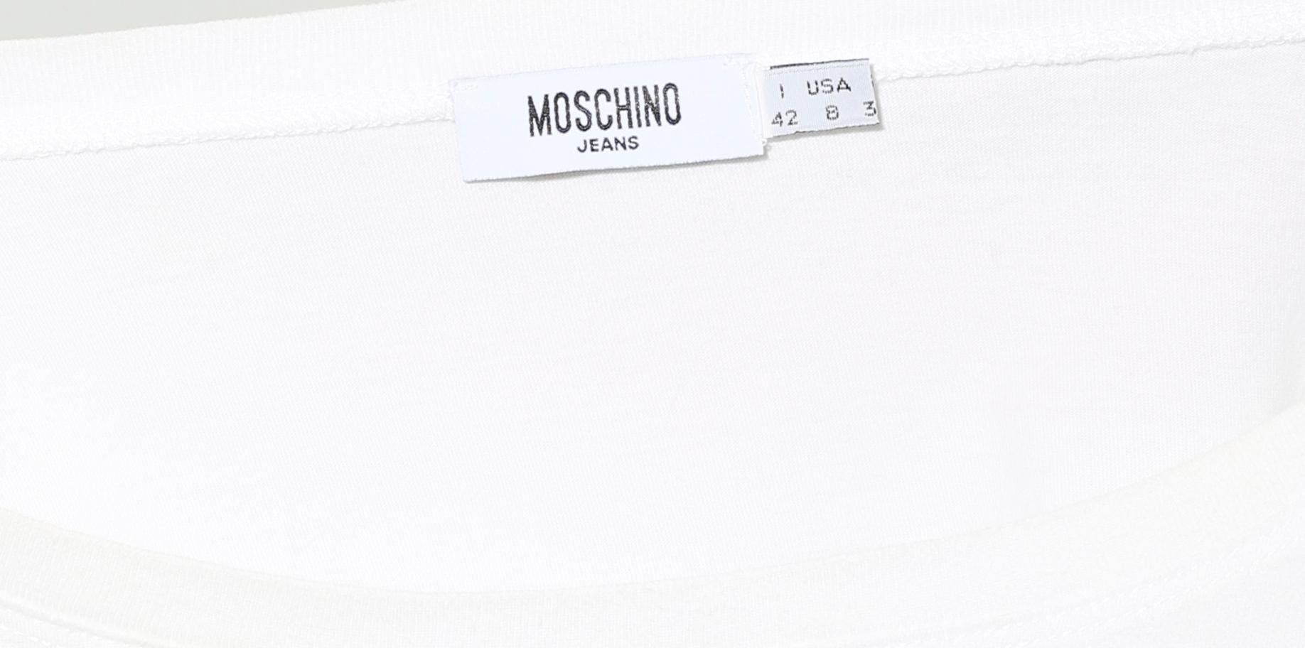 Vintage Moschino 1990´s Couture Sheriff white and black strech t-shirt  1
