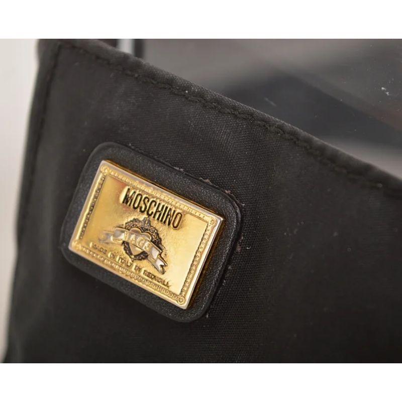 Vintage Moschino 1990's Black Nylon Gold letter Bum bag - Waist Belt Pouch For Sale 3