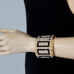 Vintage MOSCHINO 480'000 Rhinestone Studded Novelty Cuff Bracelet