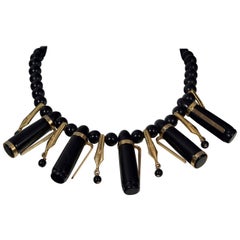 Vintage MOSCHINO Ballpoint Pen Charm Novelty Necklace