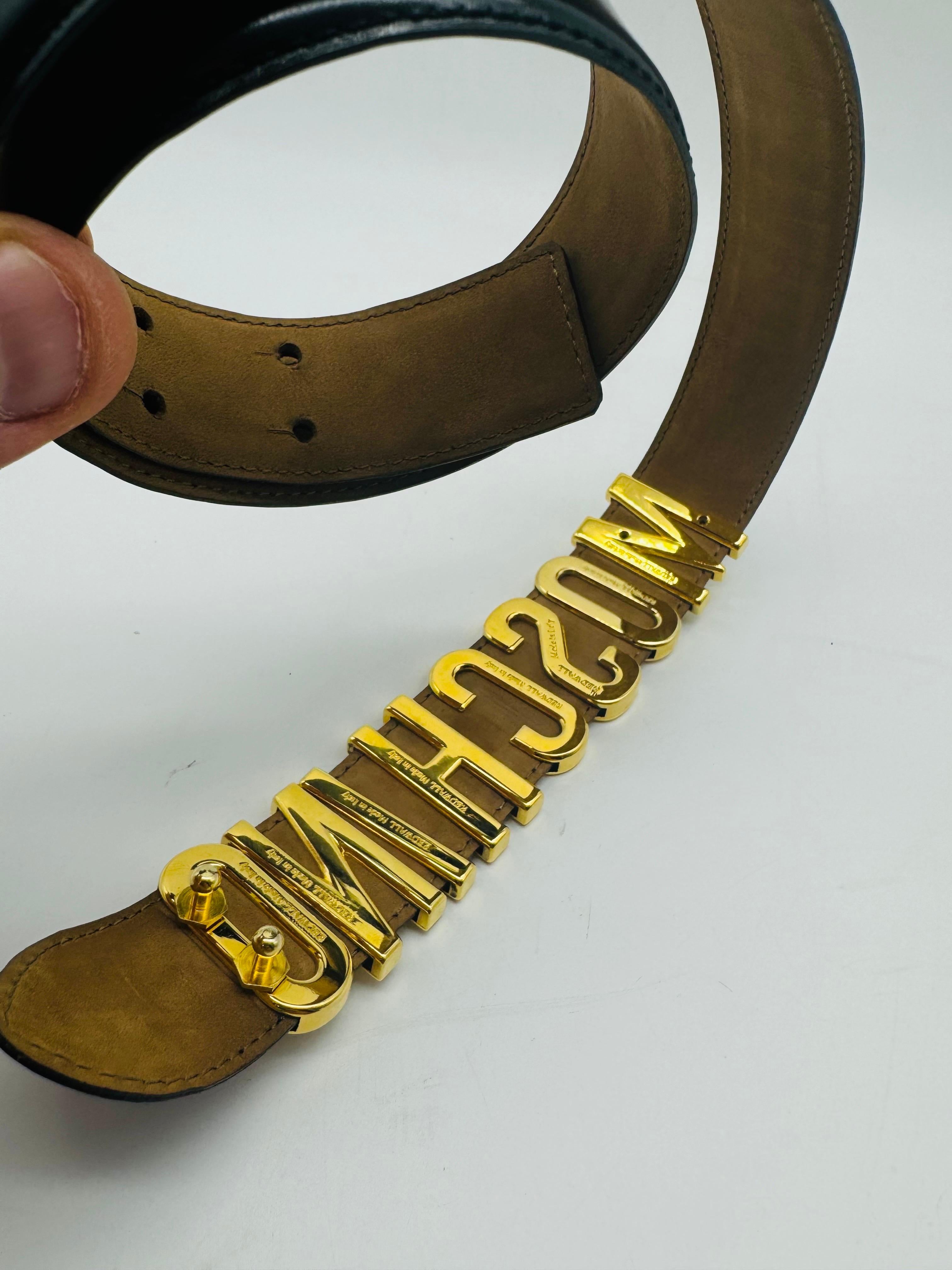 Vintage Moschino belt classic Redwall black For Sale 5