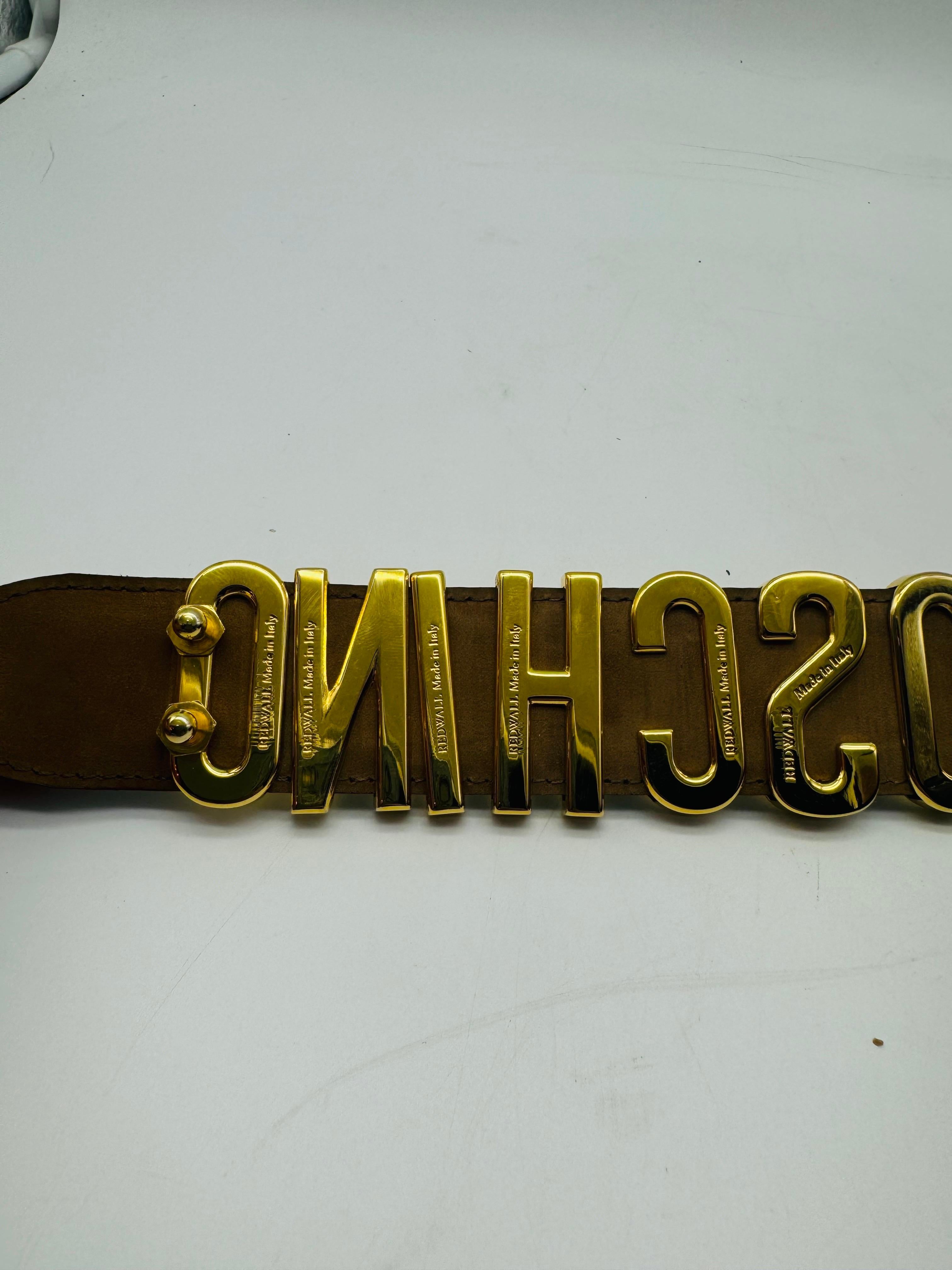 Vintage Moschino belt classic Redwall black For Sale 6