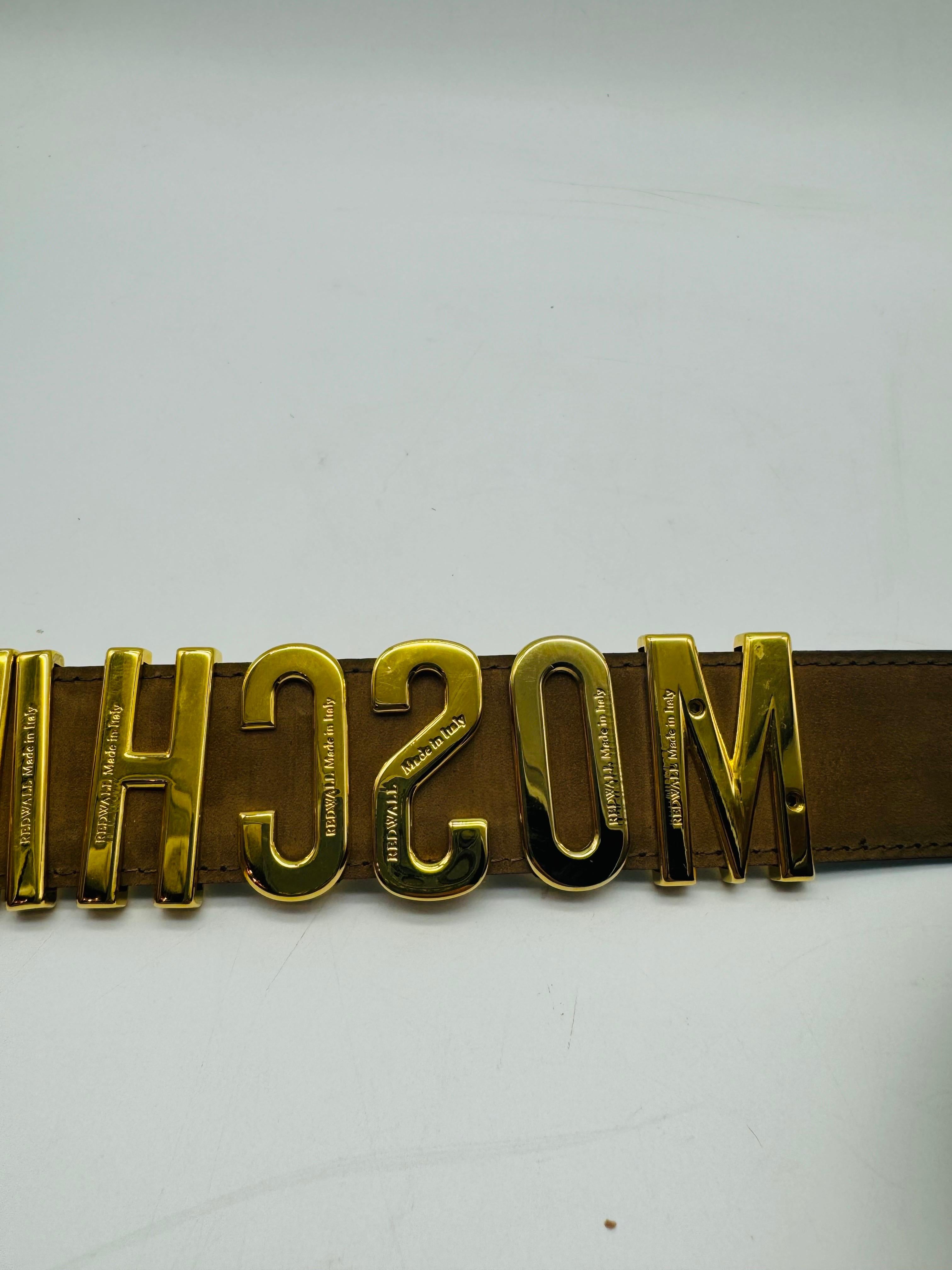 Vintage Moschino belt classic Redwall black For Sale 7