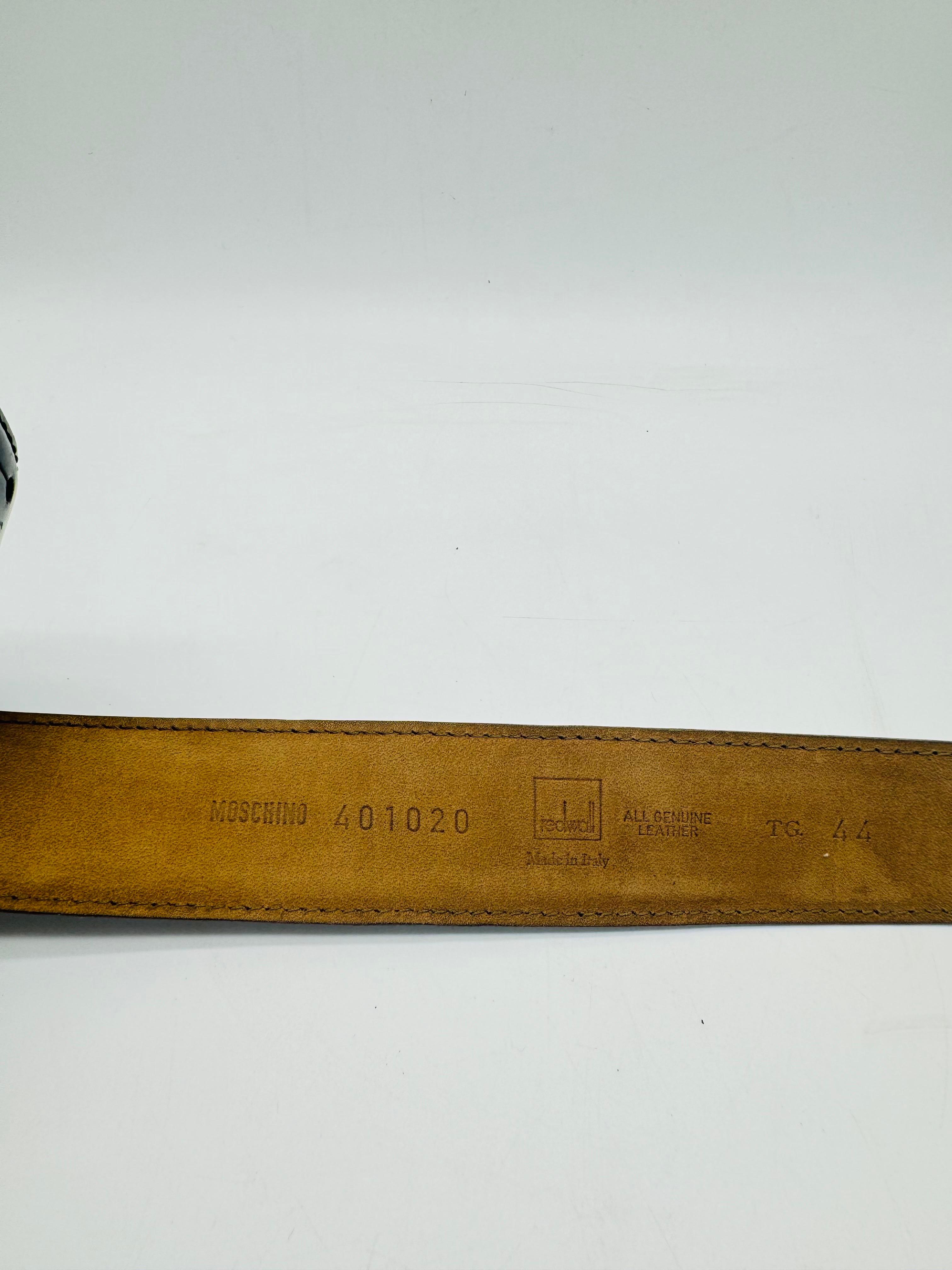 Vintage Moschino belt classic Redwall black For Sale 1
