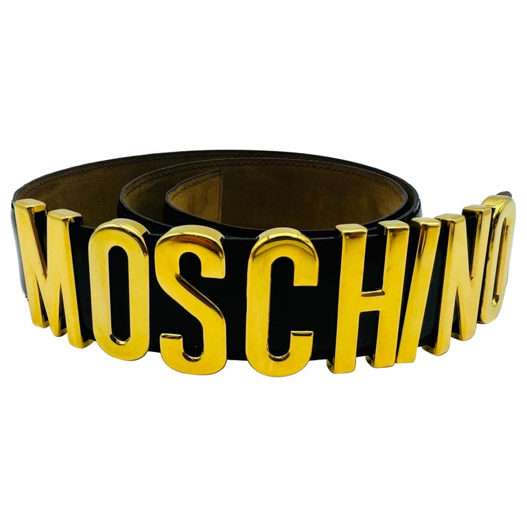 Vintage Moschino belt classic Redwall black For Sale at 1stDibs display picture 1