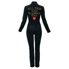 Vintage Moschino Black "All This & Glamour Too!" Jumpsuit