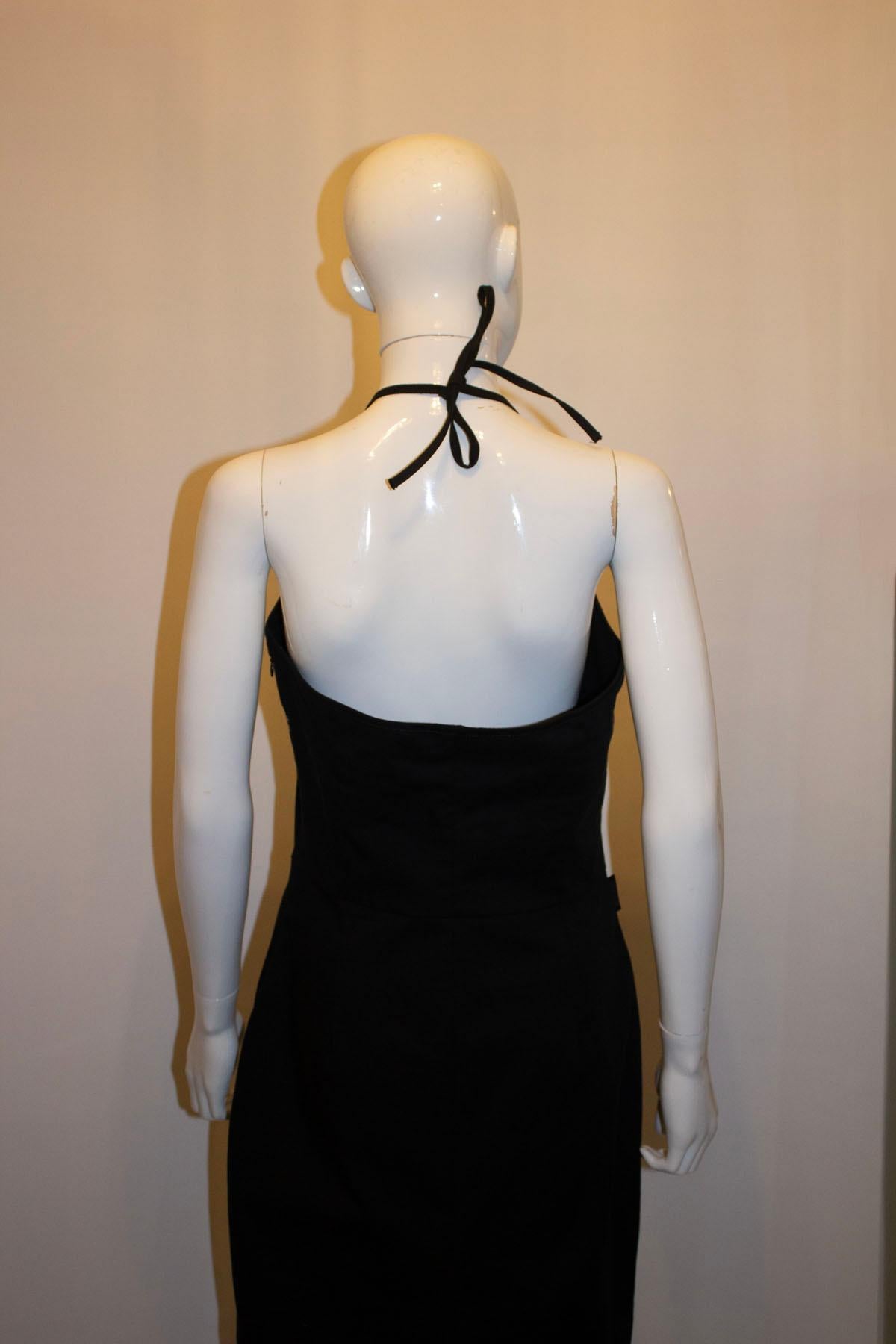 Vintage Moschino Black Cotton Sun Dress In Good Condition For Sale In London, GB