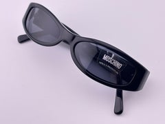 Vintage Moschino Black Sleek  Mask M3602 Frame Sunglasses 1990'S Made in Italy