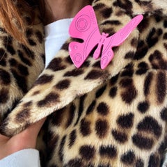 Vintage Moschino Butterfly Brooch in Pink, 1990s