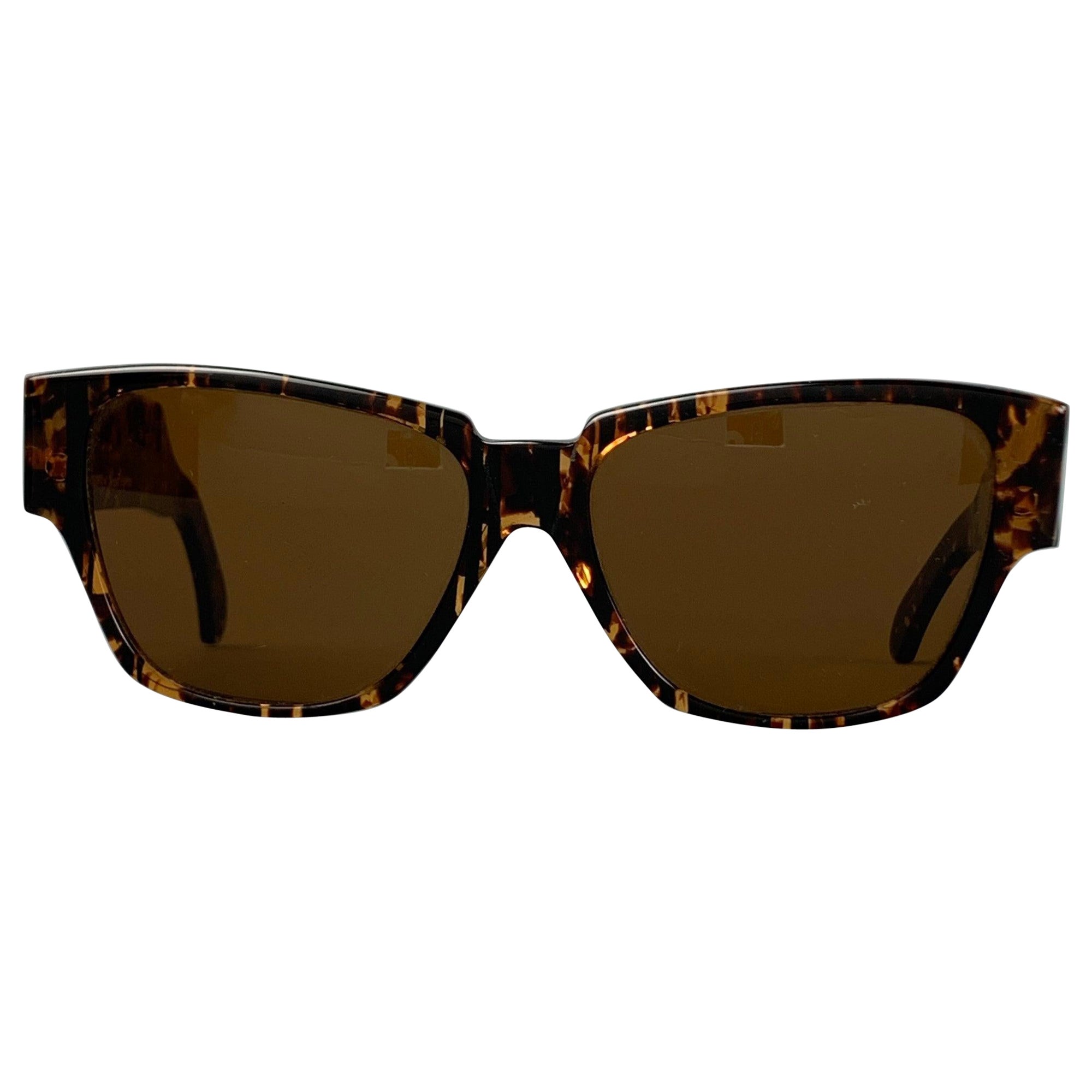 Occhiali da sole vintage MOSCHINO by PERSOL tartarugati in acetato marrone
