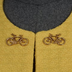 Vintage MOSCHINO CHEAP and CHIC Bicycle Buttons Novelty Cropped Jacket