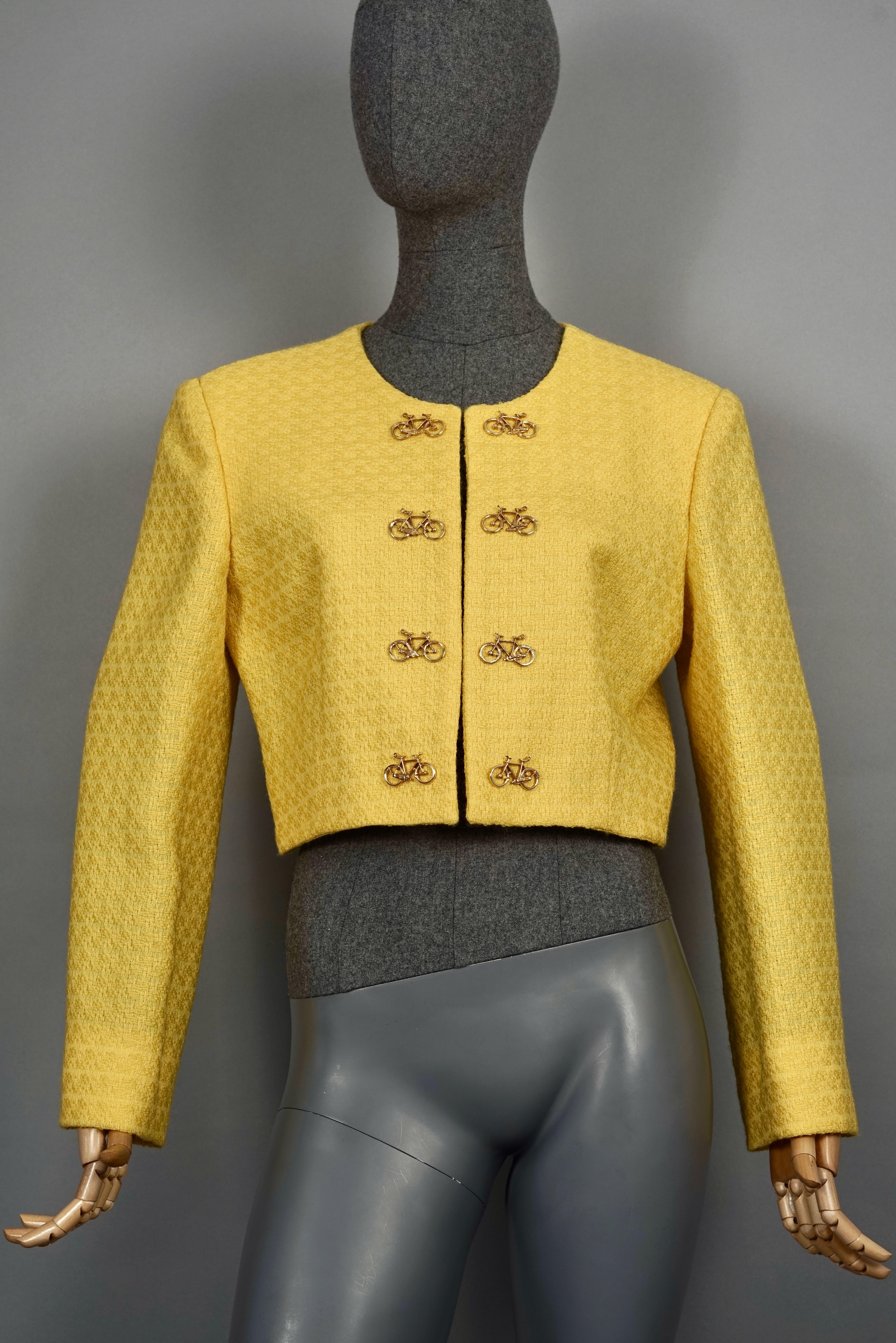 Veste courte fantaisie vintage MOSCHINO CHEAP and CHIC avec boutons de bicyclette Excellent état - En vente à Kingersheim, Alsace