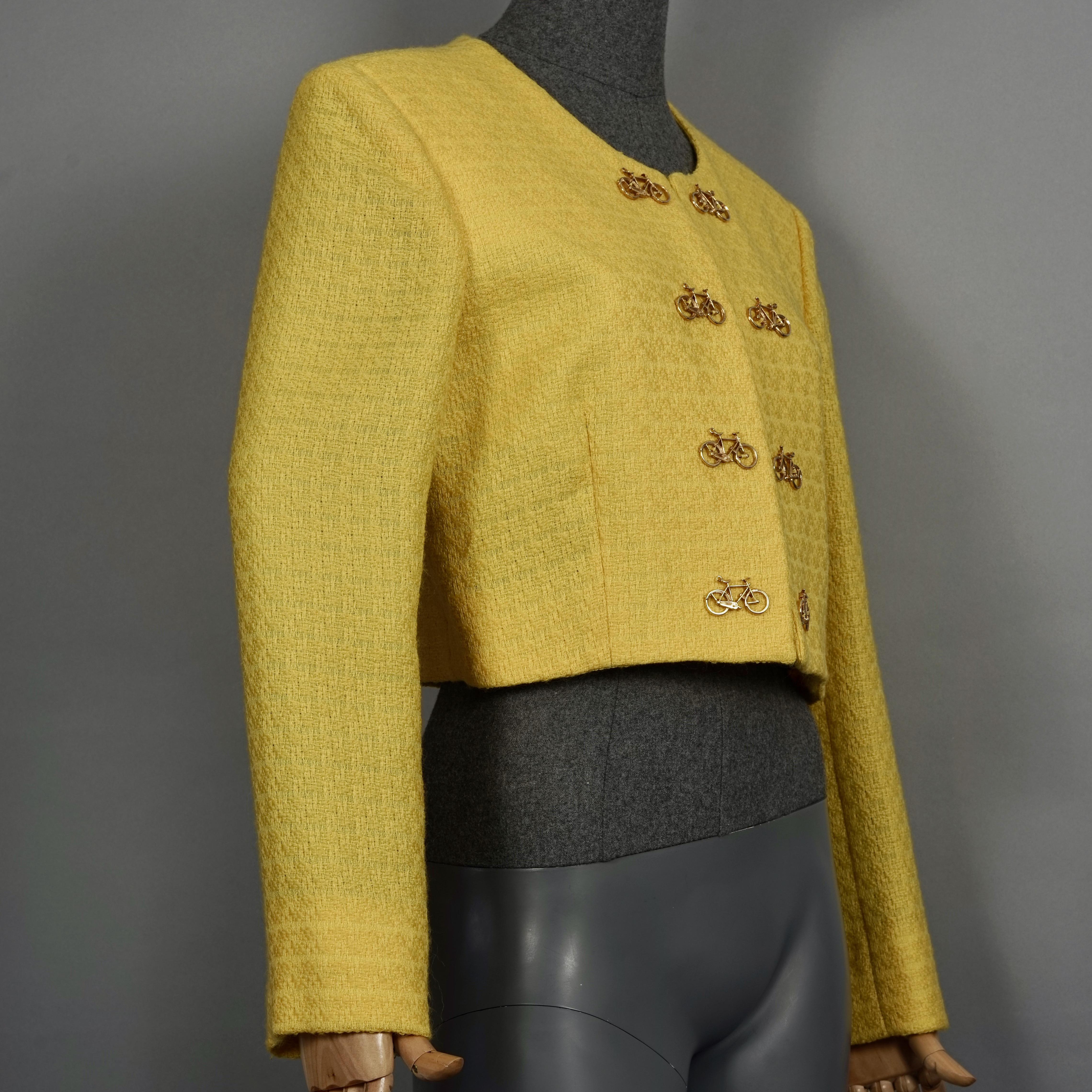 Veste courte fantaisie vintage MOSCHINO CHEAP and CHIC avec boutons de bicyclette Pour femmes en vente