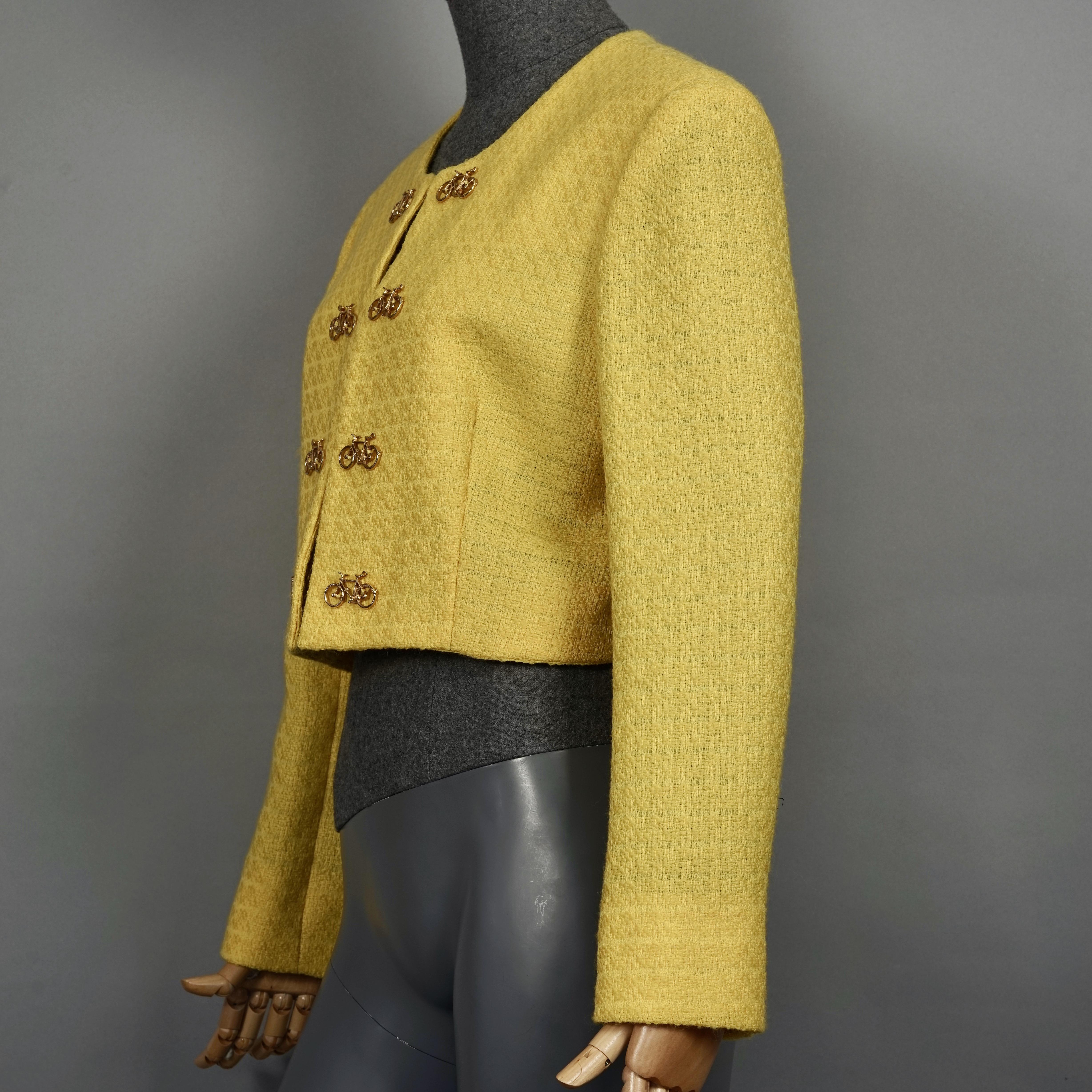 Veste courte fantaisie vintage MOSCHINO CHEAP and CHIC avec boutons de bicyclette en vente 1