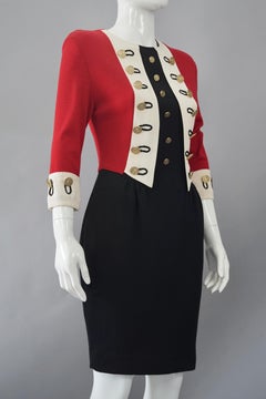 Vintage MOSCHINO CHEAP and CHIC British Military Style Novelty Dress