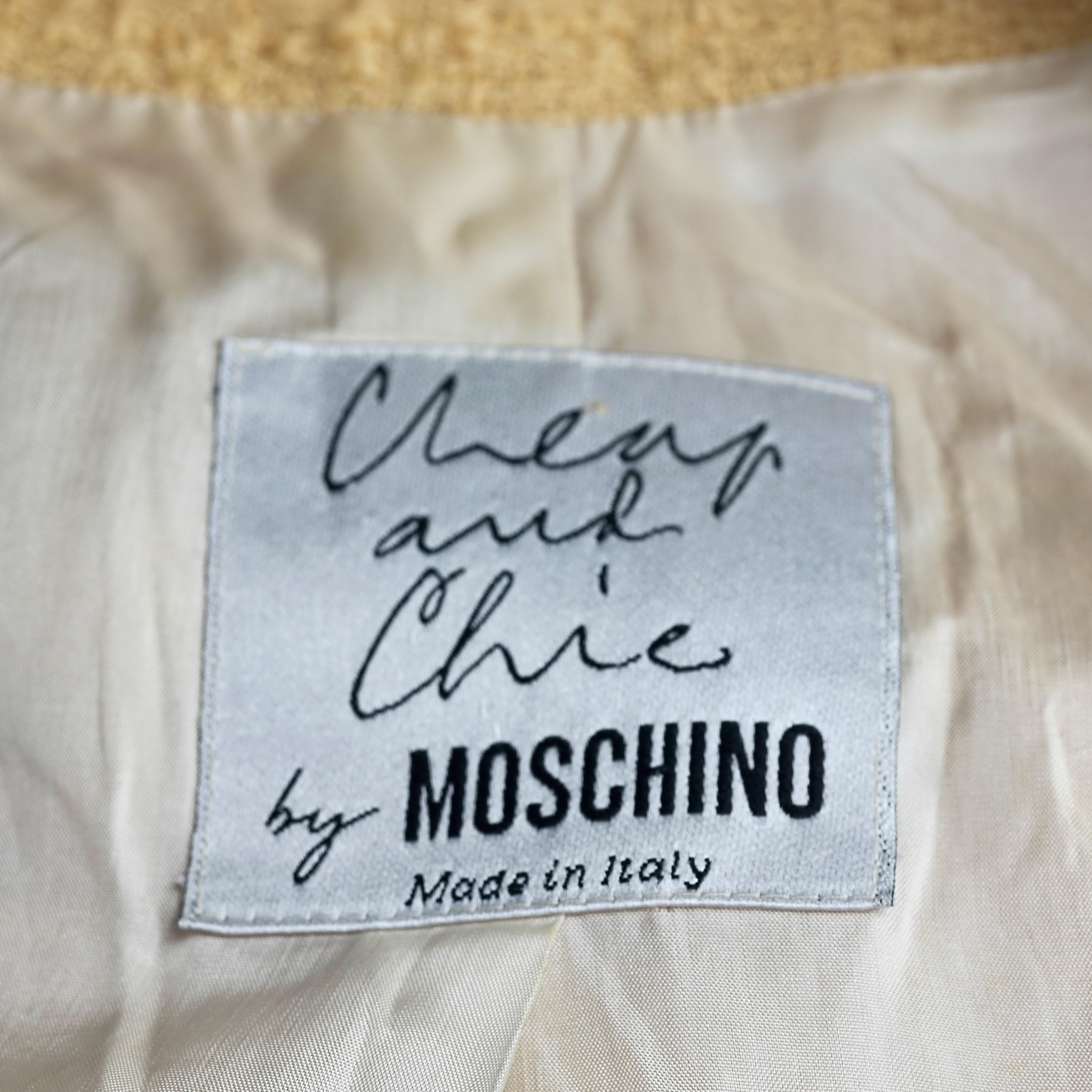 Vintage MOSCHINO CHEAP and CHIC Cake Applique Tweed Novelty Jacket For Sale 1
