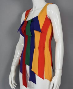 Vintage MOSCHINO Cheap and Chic Carwash Rainbow Fringe Tank Top