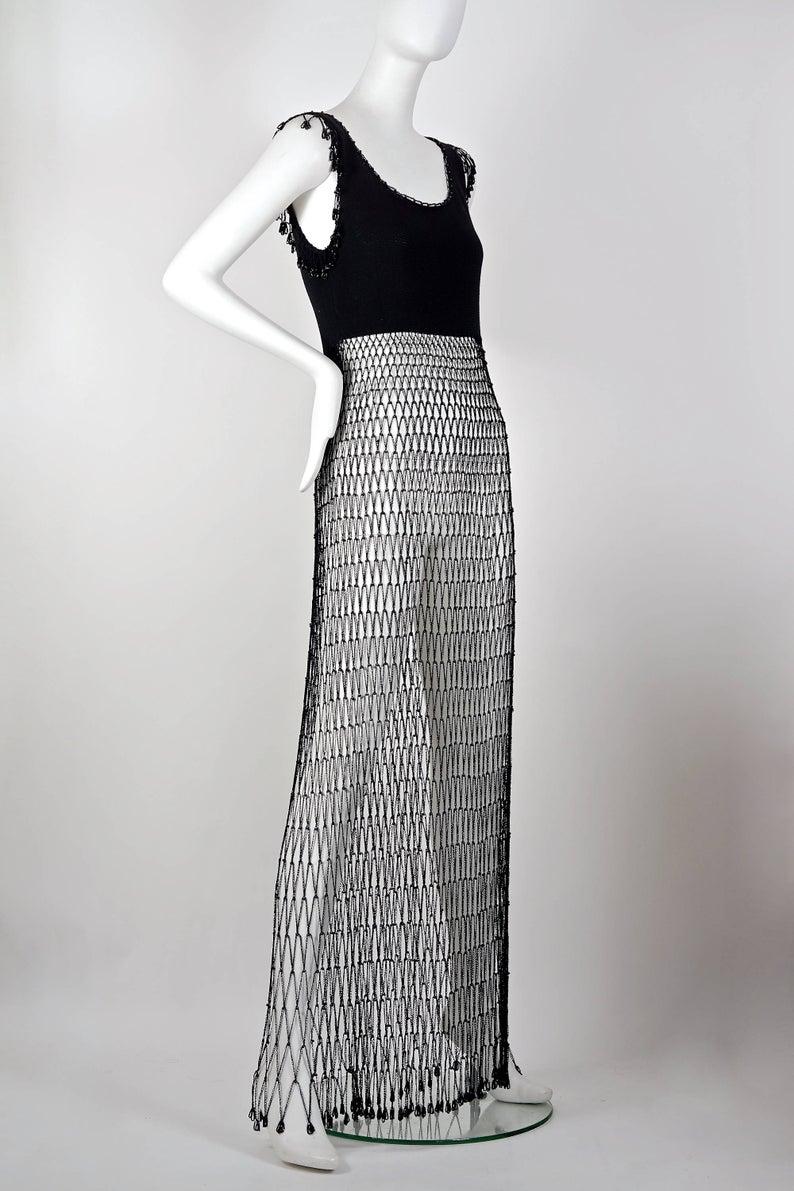 beaded fishnet dress