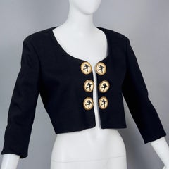 Vintage MOSCHINO Cheap and Chic Franco Moschino Profile Button Cropped Jacket